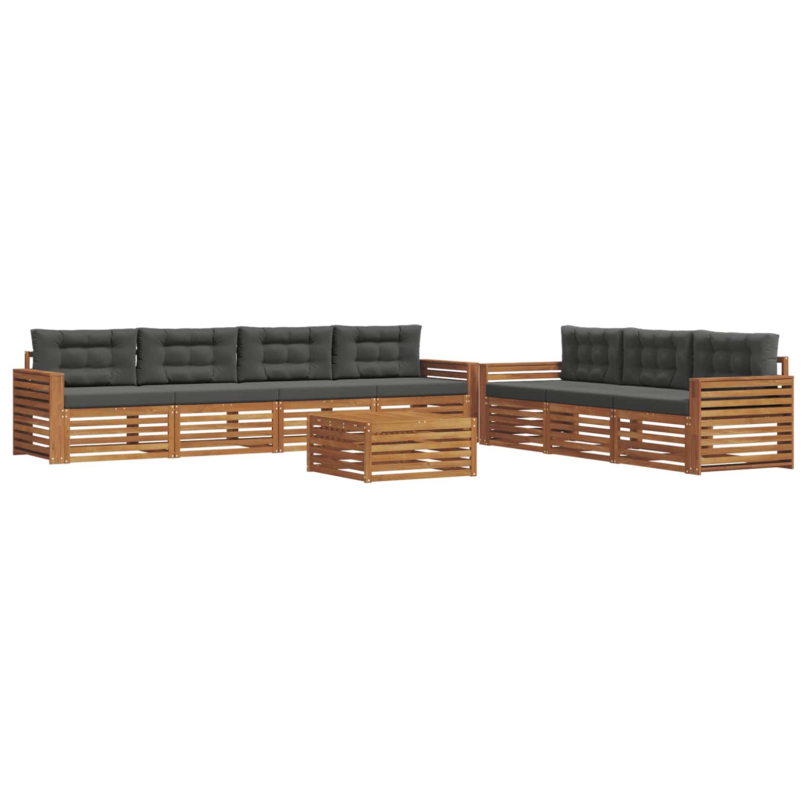 Set vanjskih sofa 8 kom. Prirodna i antracit