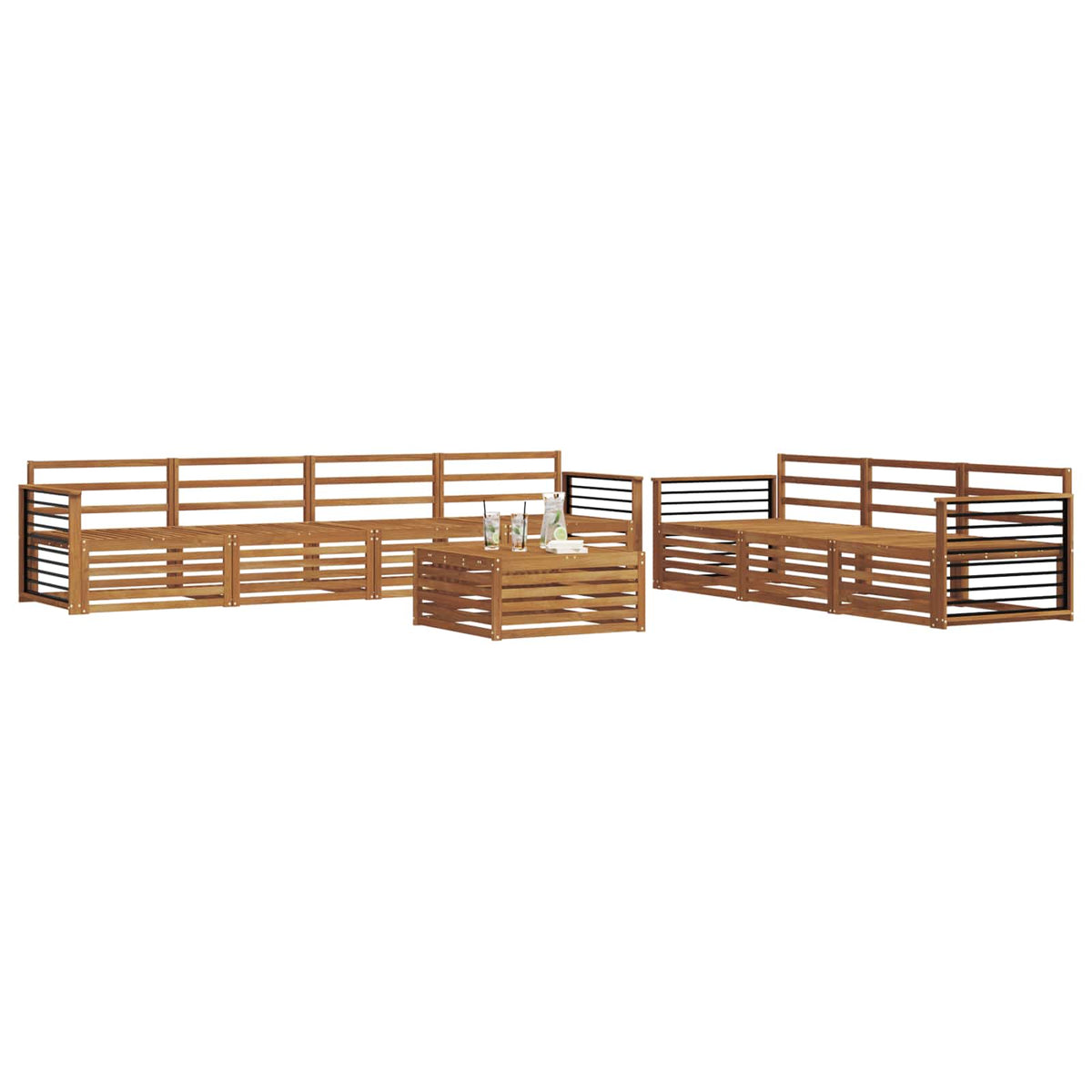 Set vanjskih sofa 8 kom. Prirodna Čvrsto drvo akacije