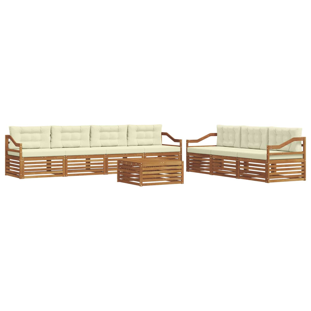 Set vanjskih sofa 8 kom. Prirodna i krem