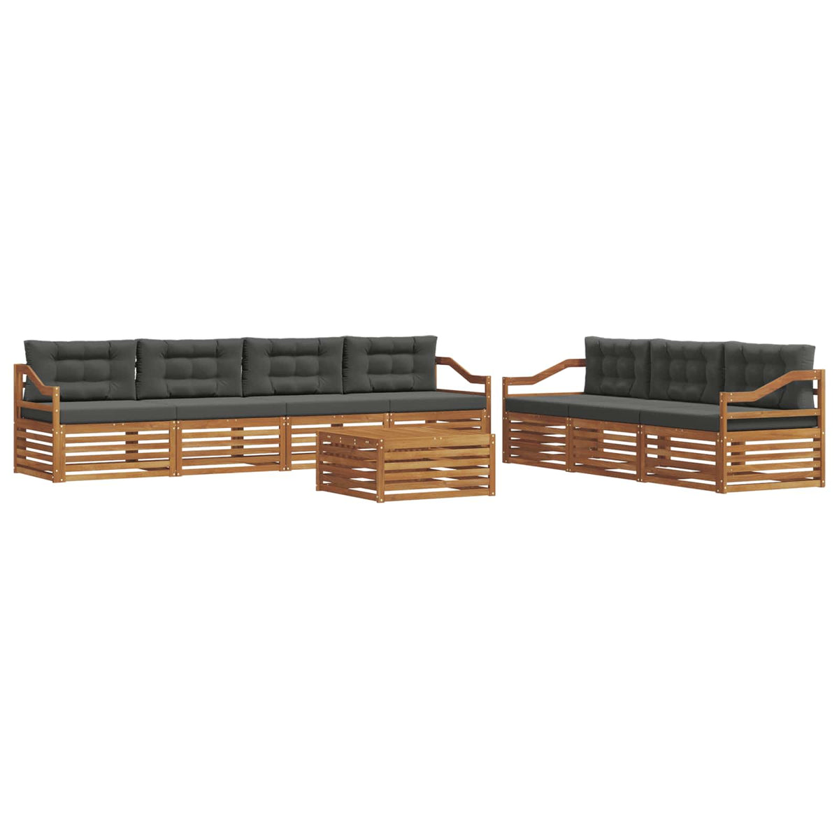 Set vanjskih sofa 8 kom. Prirodna i antracit