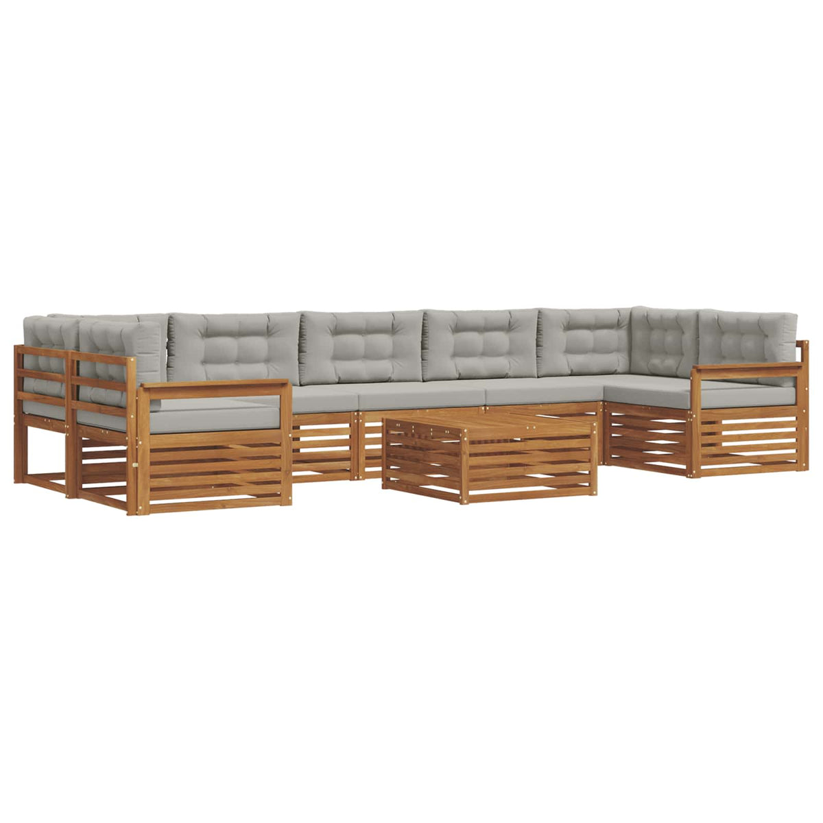 Set vanjskih sofa 8 kom. Prirodna i svijetlo siva
