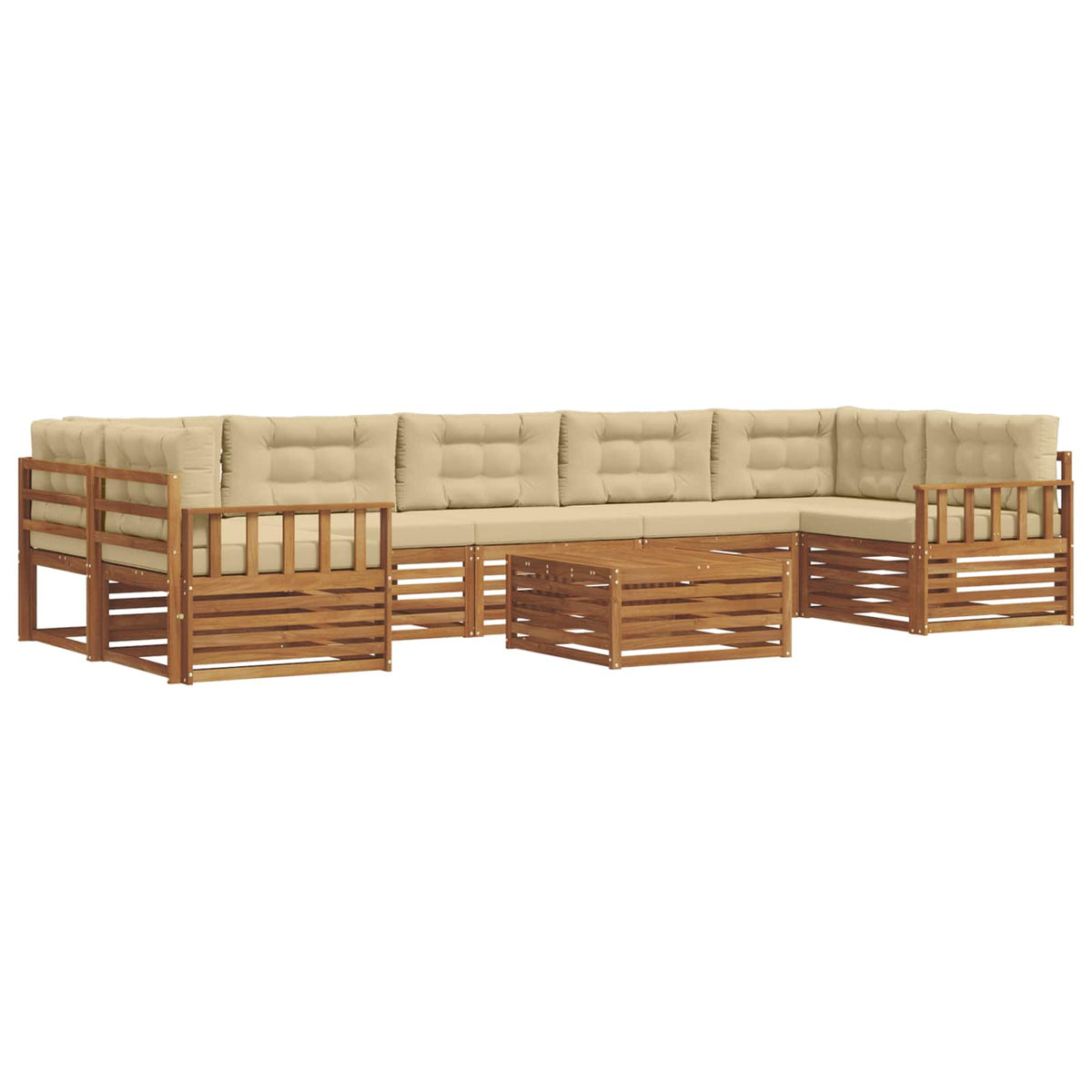 Set vanjskih sofa 8 kom. Prirodna i bež