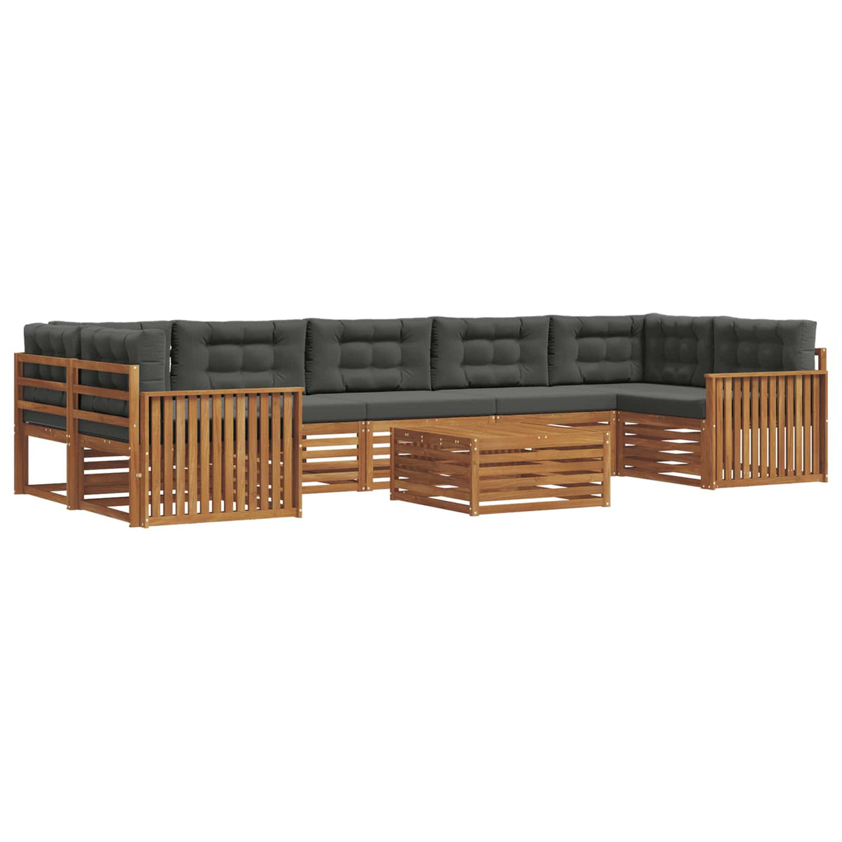 Set vanjskih sofa 8 kom. Prirodna i antracit