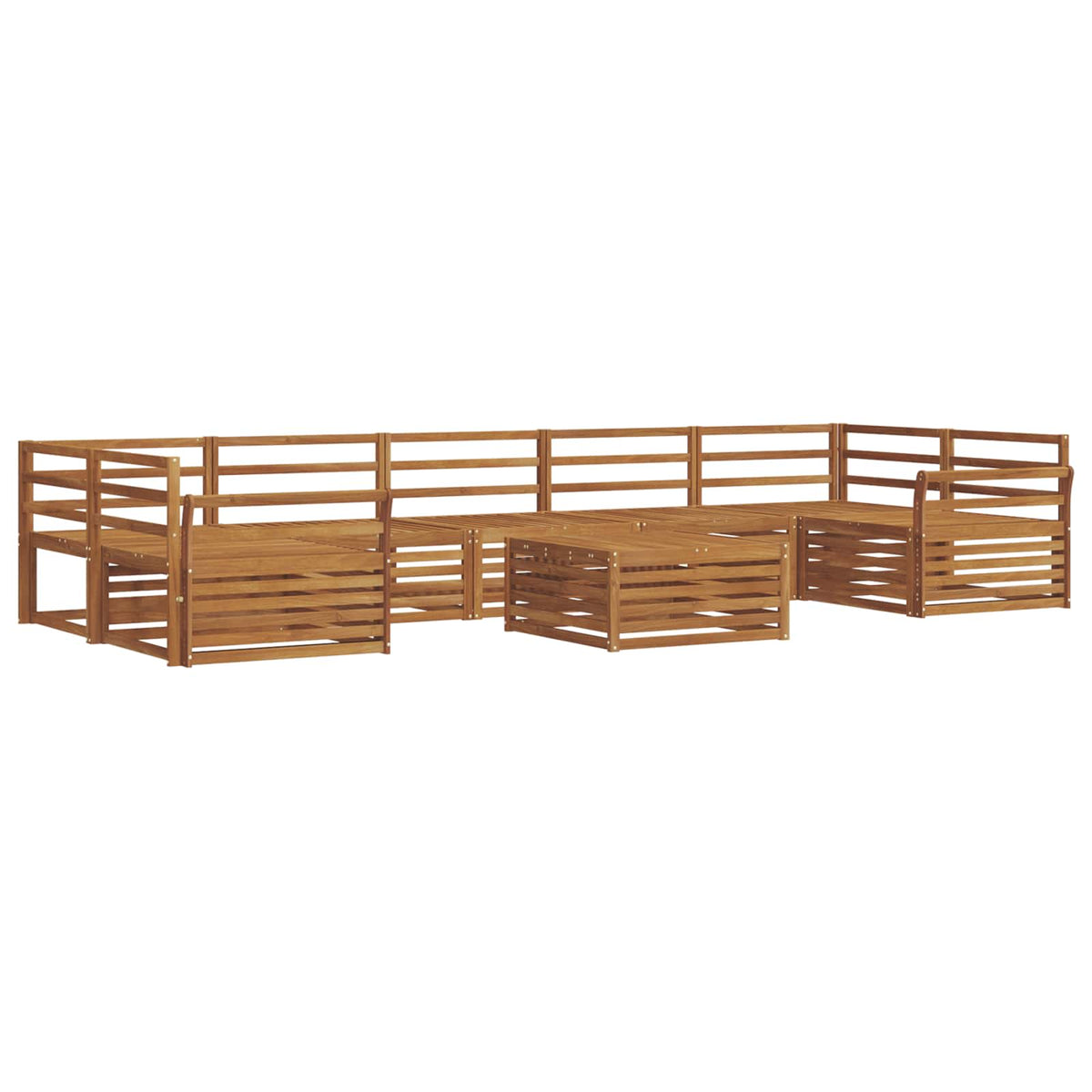 Set vanjskih sofa 8 kom. Prirodna Čvrsto drvo akacije