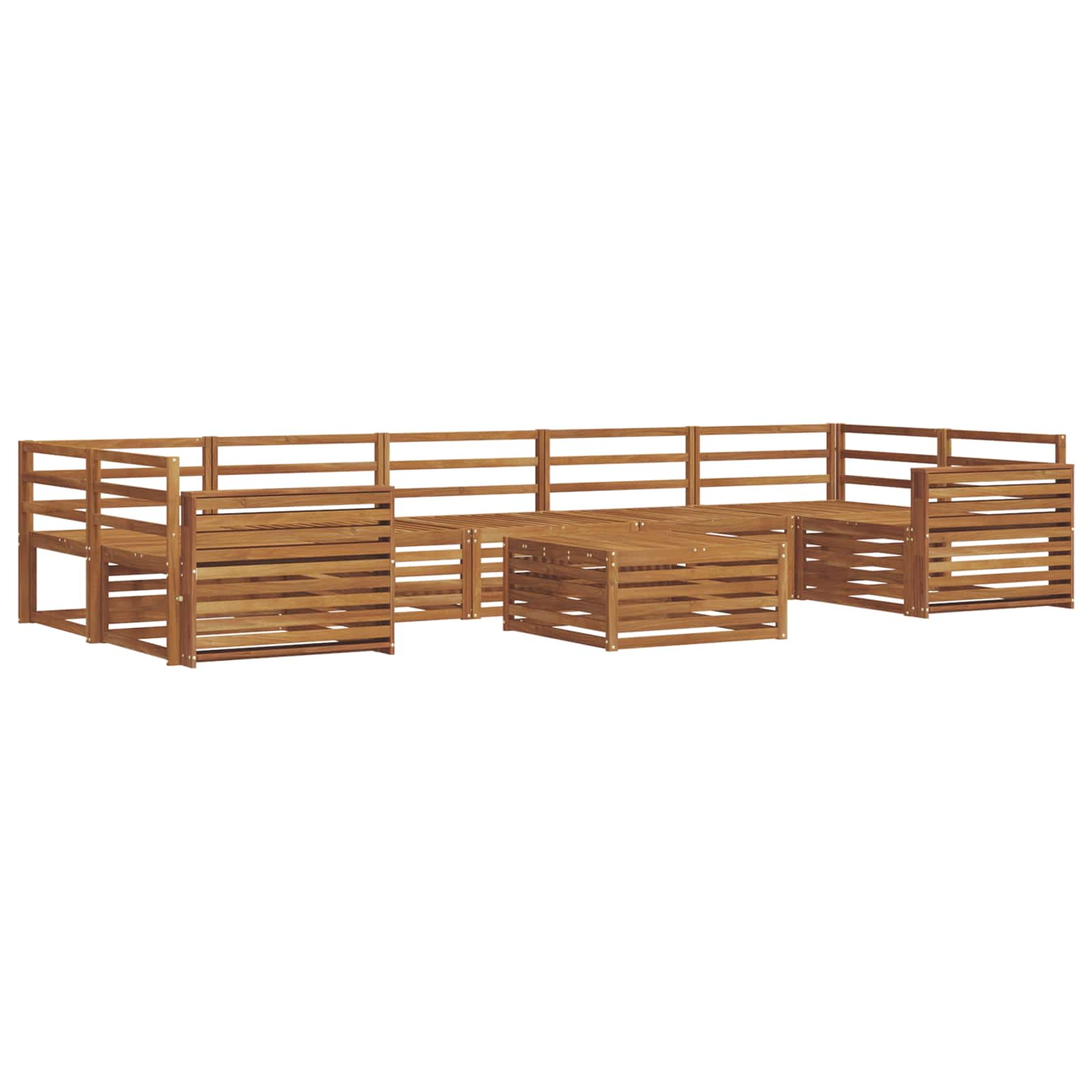 Set vanjskih sofa 8 kom. Prirodna Čvrsto drvo akacije