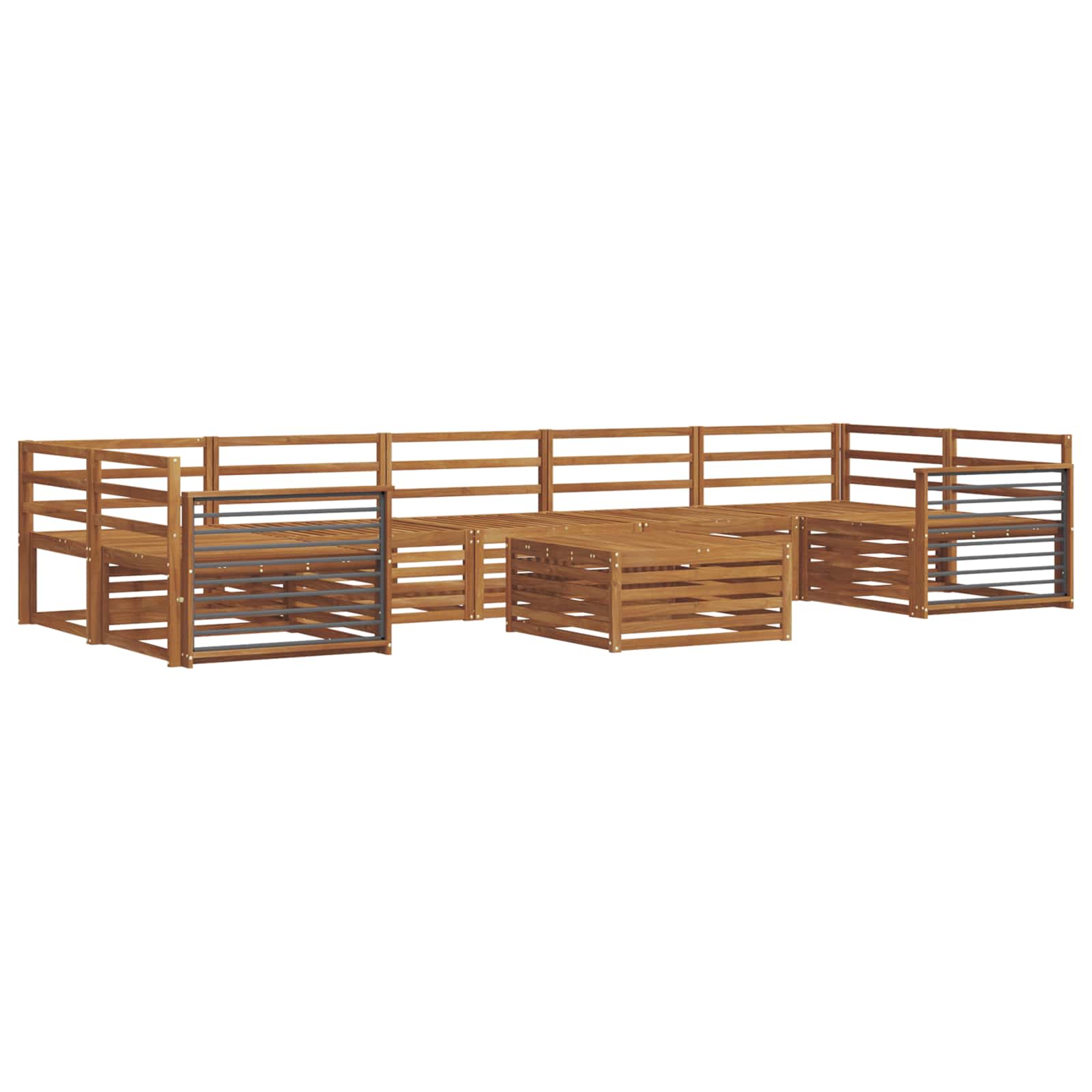 Set vanjskih sofa 8 kom. Prirodna Čvrsto drvo akacije