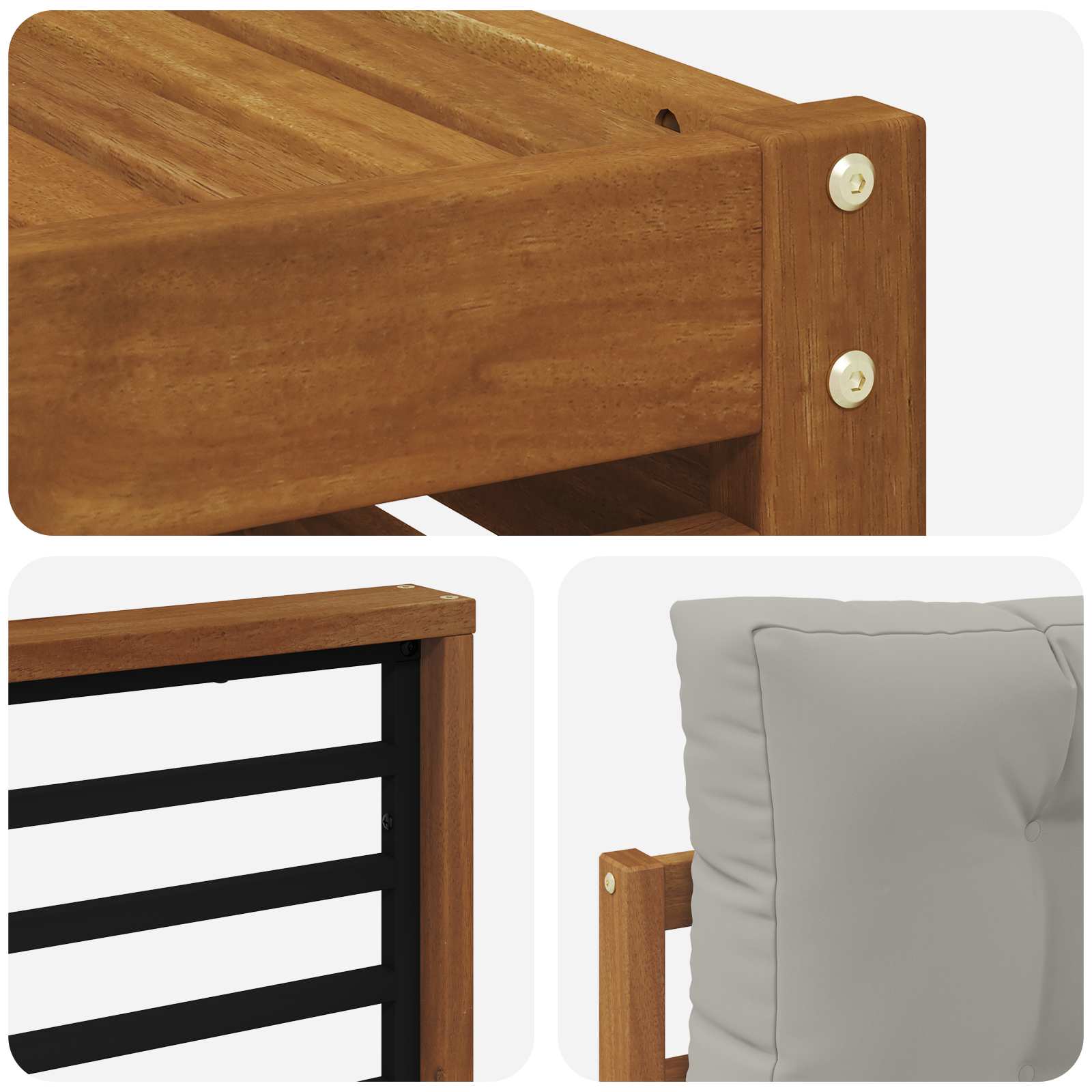 Set vanjskih sofa 8 kom. Prirodna i svijetlo siva