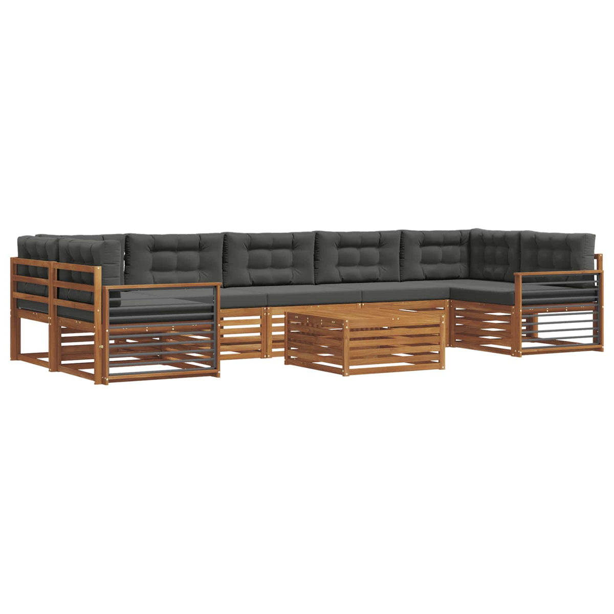 Set vanjskih sofa 8 kom. Prirodna i antracit