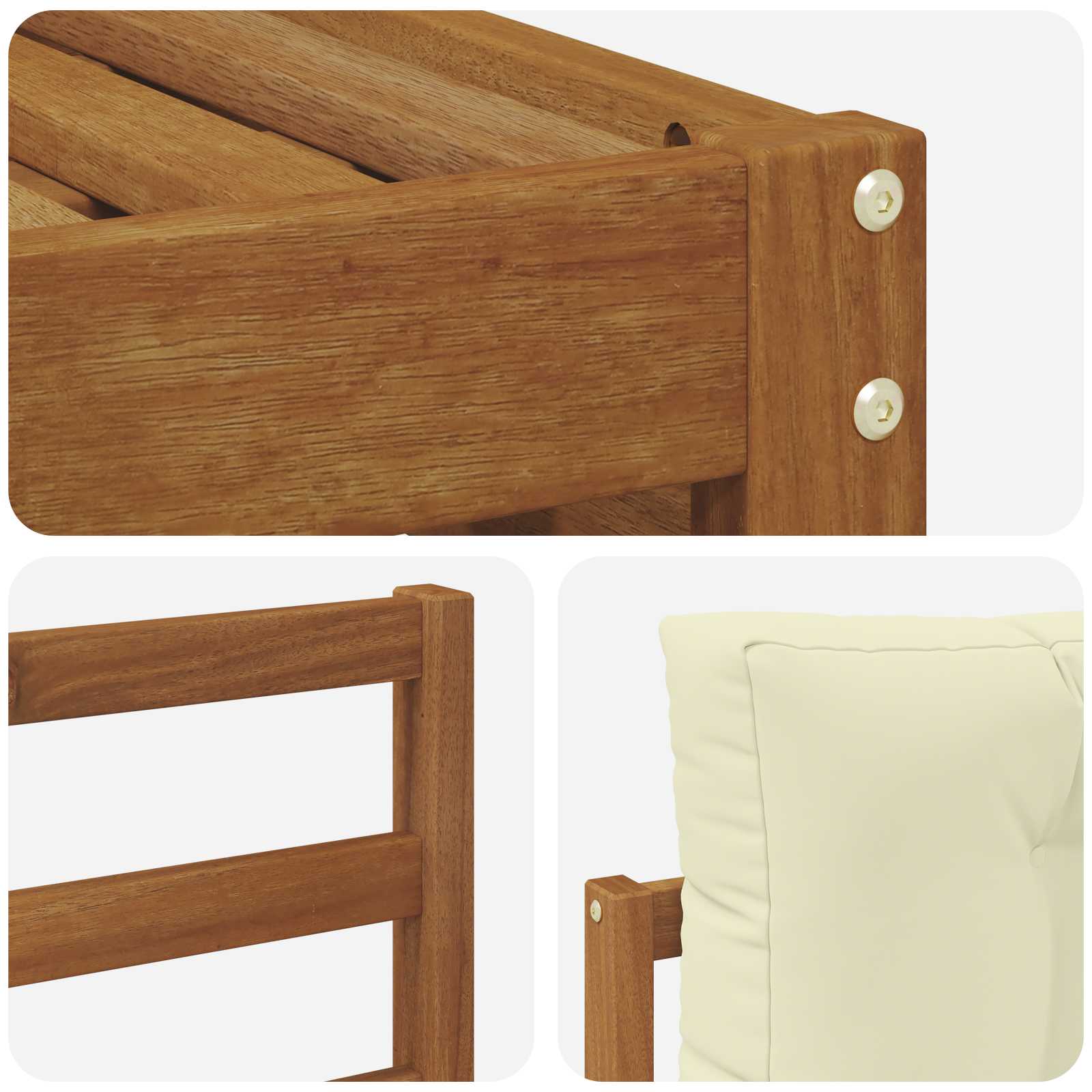Set vanjskih sofa Prirodna i krem 245,5 x 162,5 x 73 cm