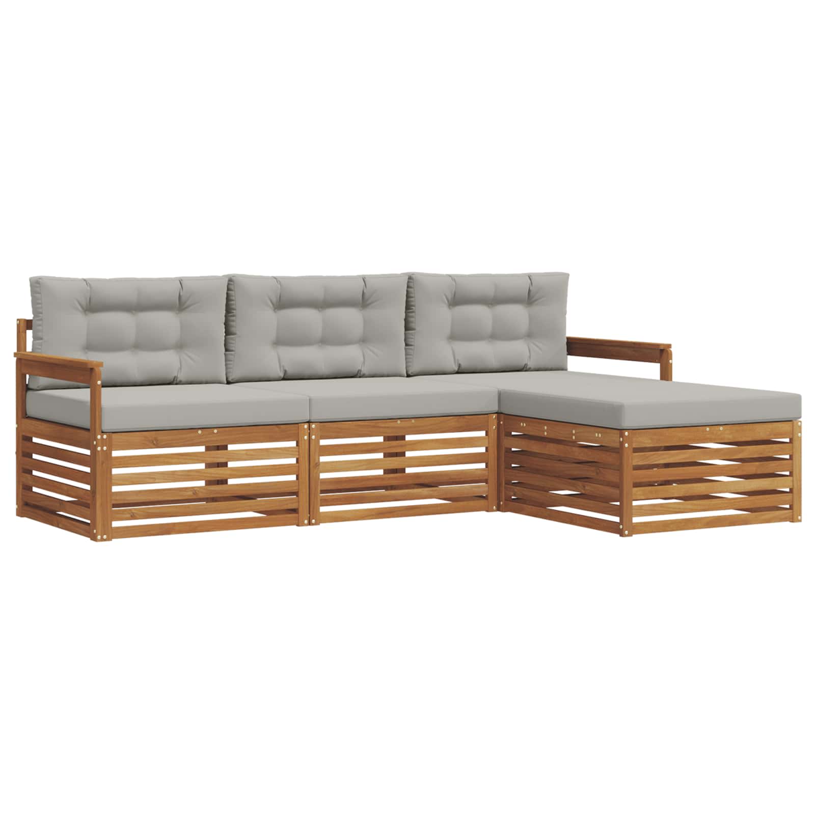 Set vanjskih sofa s jastukom Prirodna i svijetlo siva