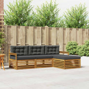 Set vanjskih sofa Prirodna i antracit 249,5 x 162,5 x 73 cm