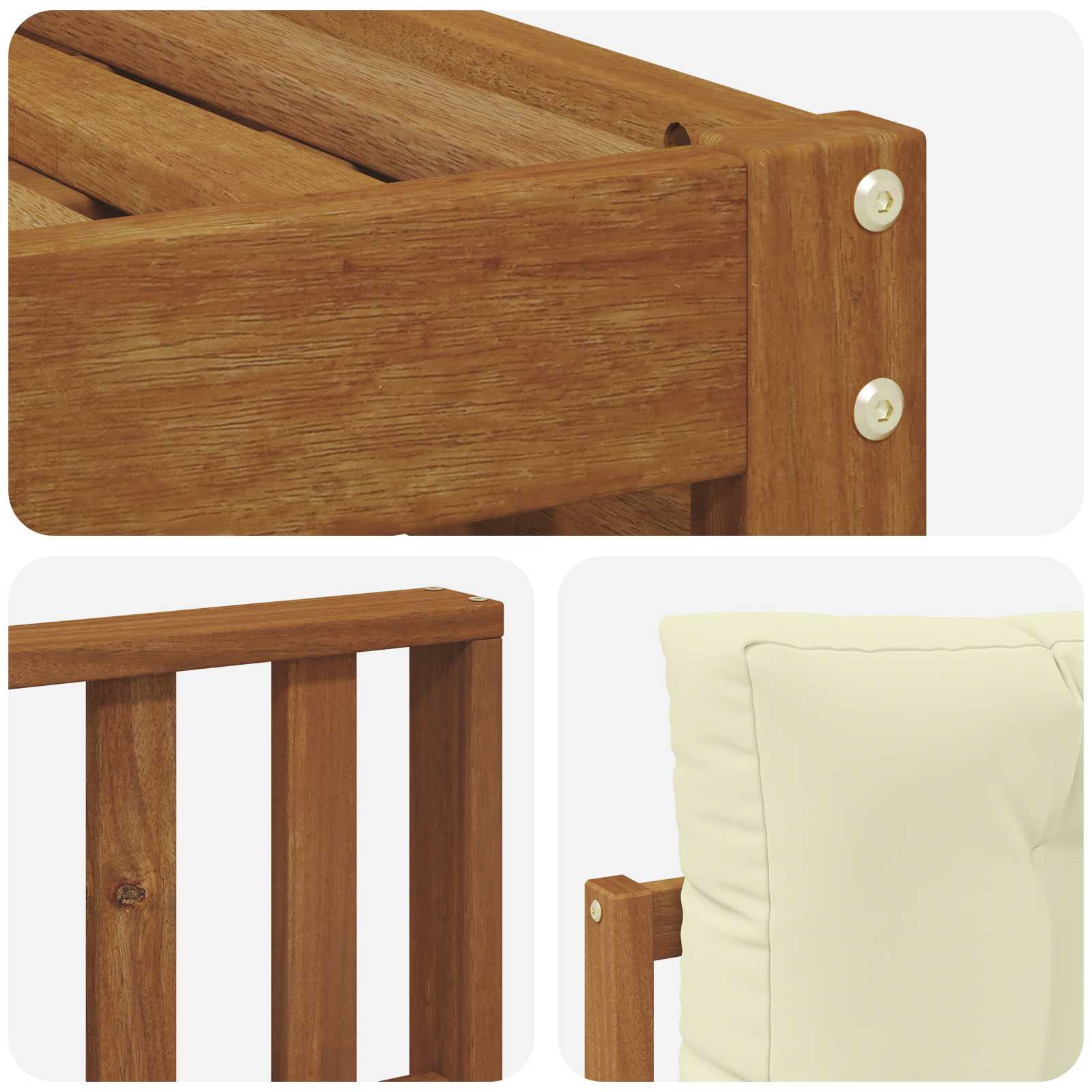 Set vanjskih sofa Prirodna i krem 249,5 x 162,5 x 73 cm