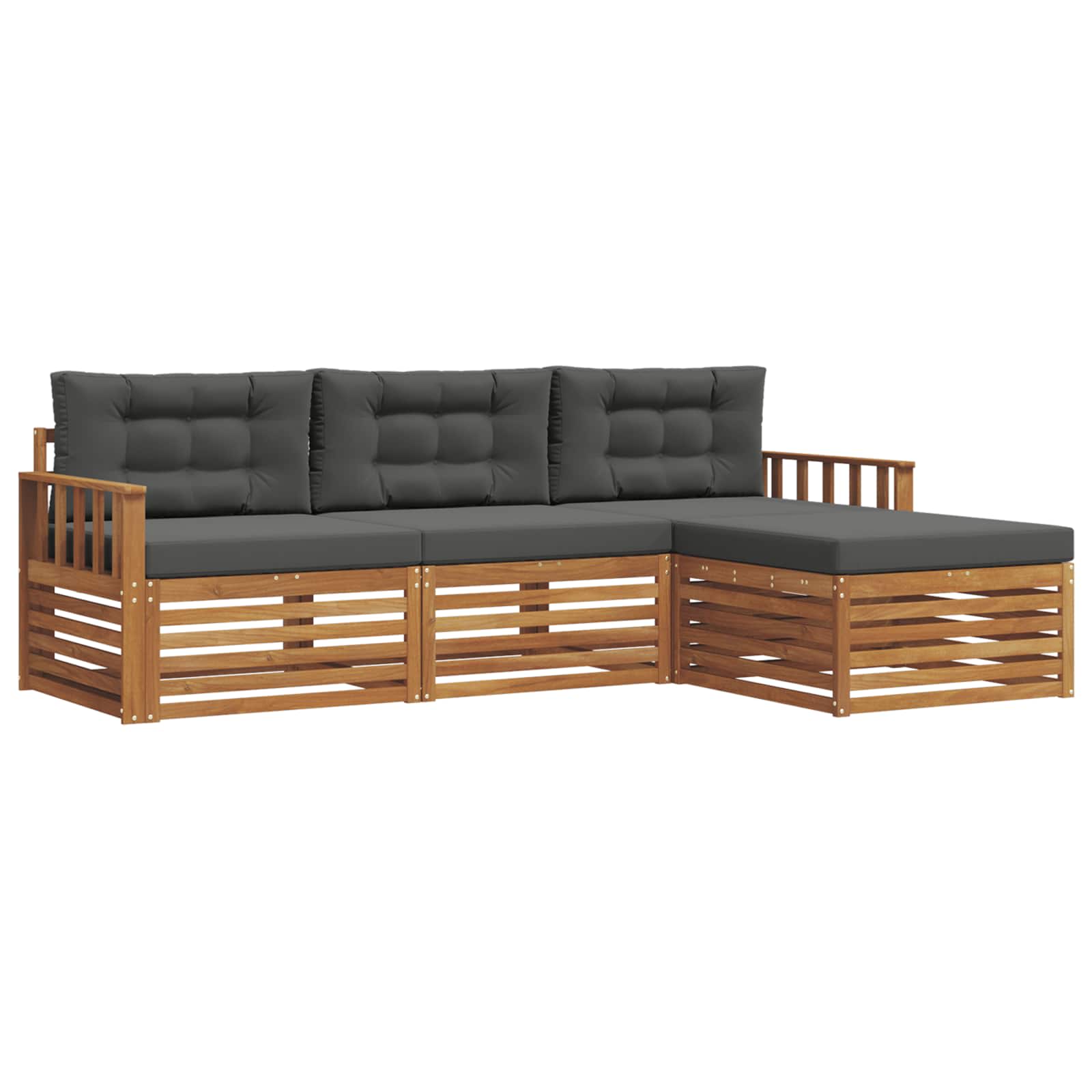 Set vanjskih sofa Prirodna i antracit 249,5 x 162,5 x 73 cm