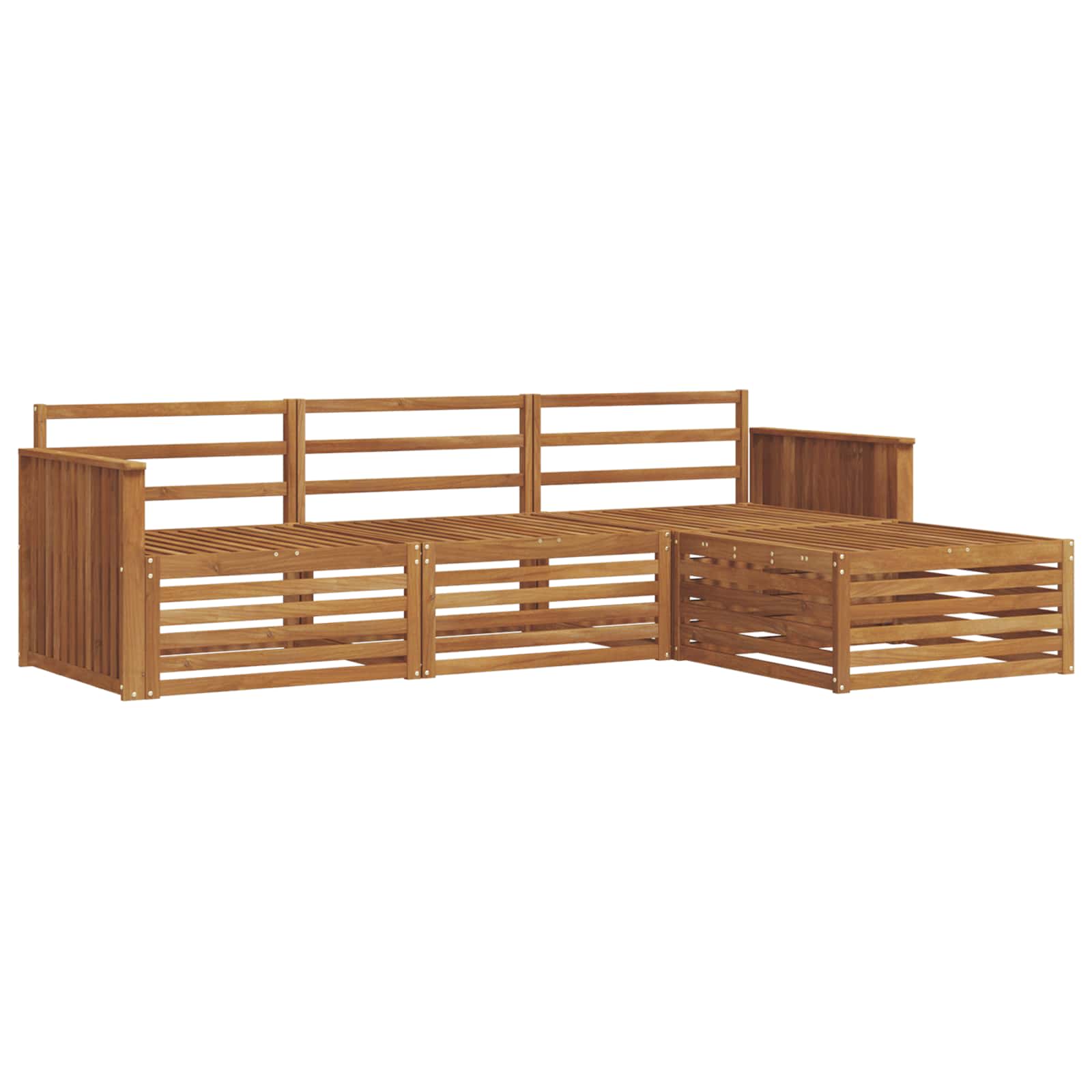 Set vanjskih sofa 4 kom. Prirodna Čvrsto drvo akacije