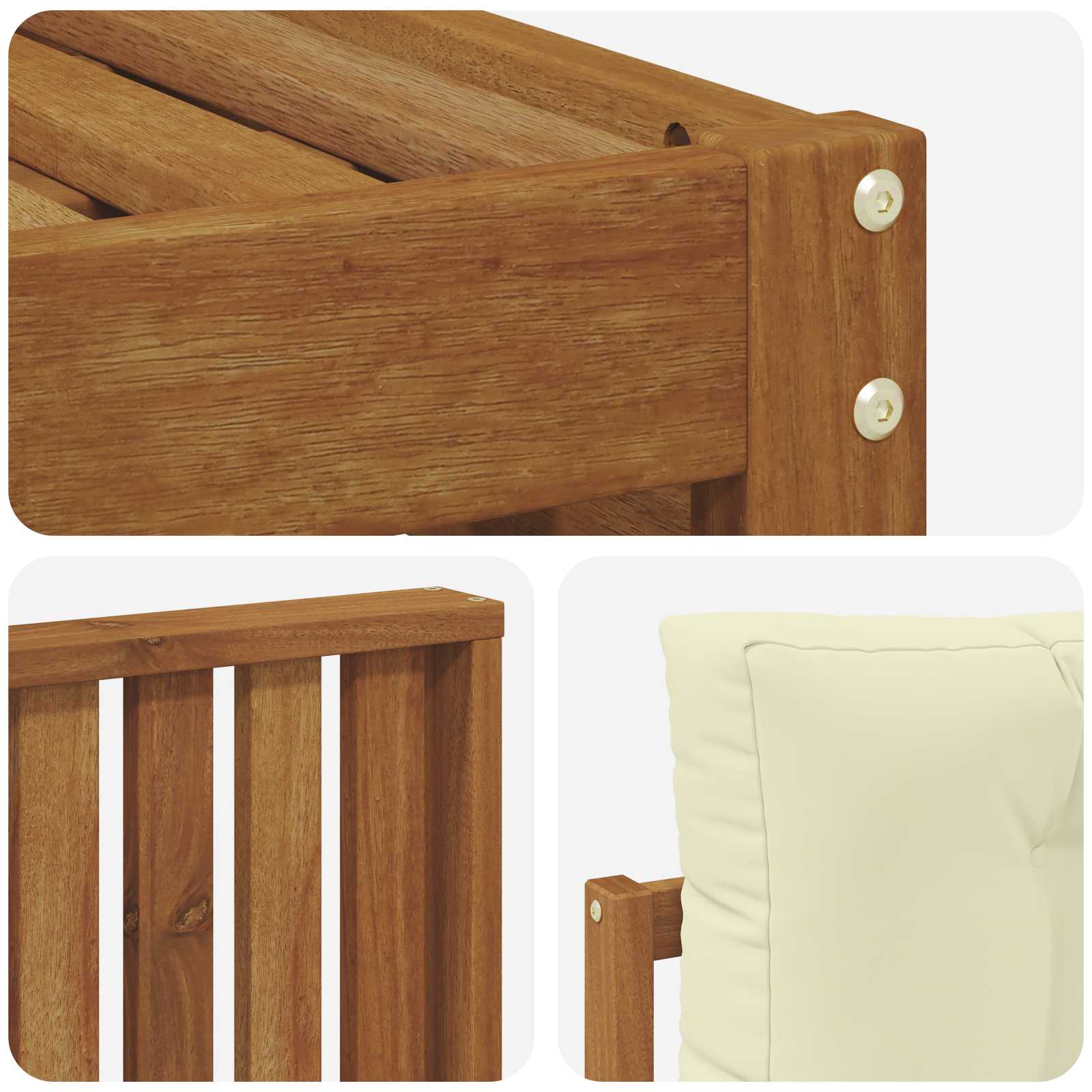 Set vanjskih sofa Prirodna i krem 249,5 x 162,5 x 73 cm