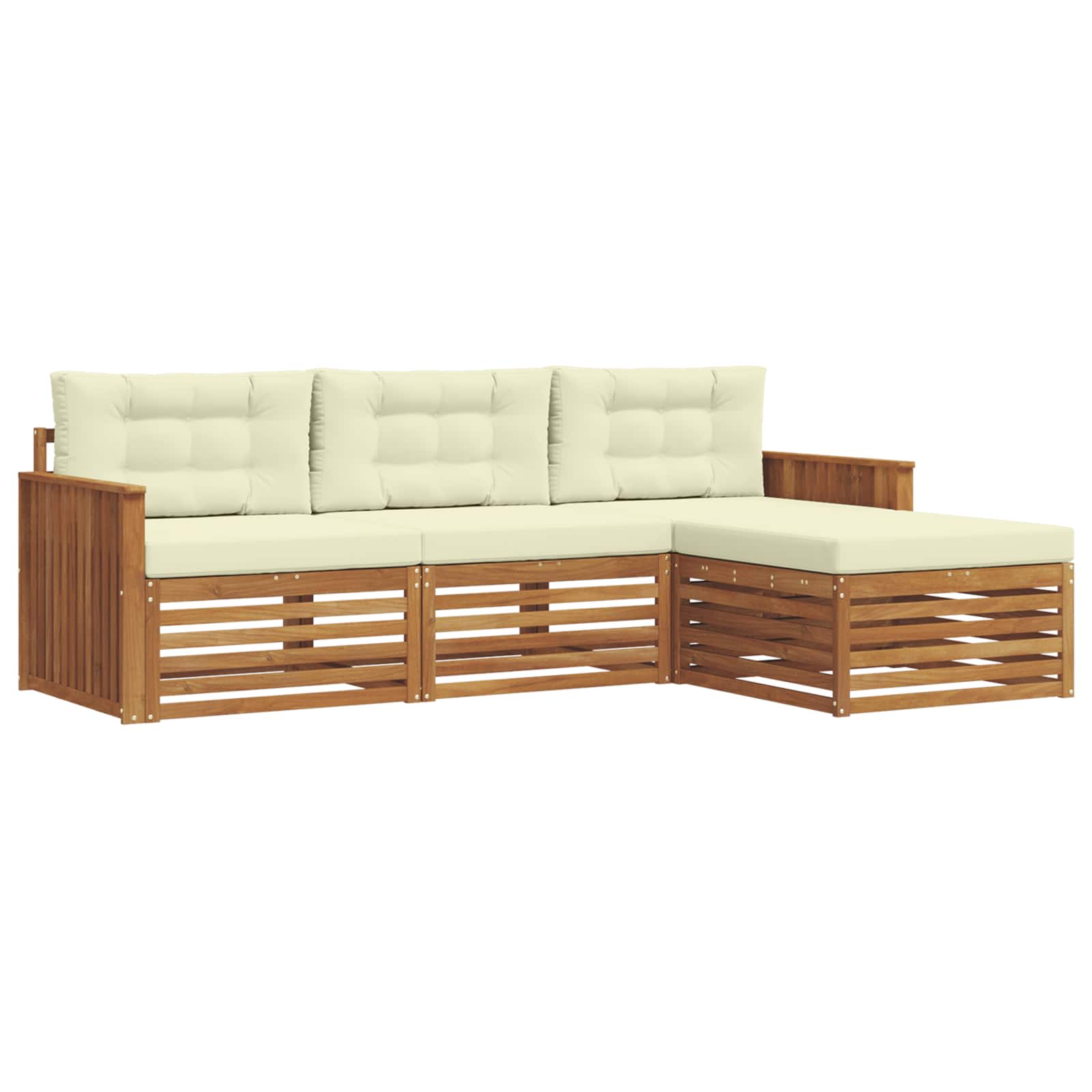 Set vanjskih sofa Prirodna i krem 249,5 x 162,5 x 73 cm