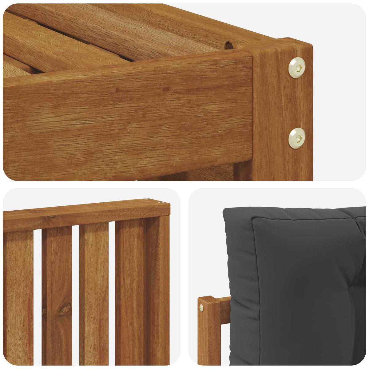 Set vanjskih sofa 4 kom. Prirodna i antracit