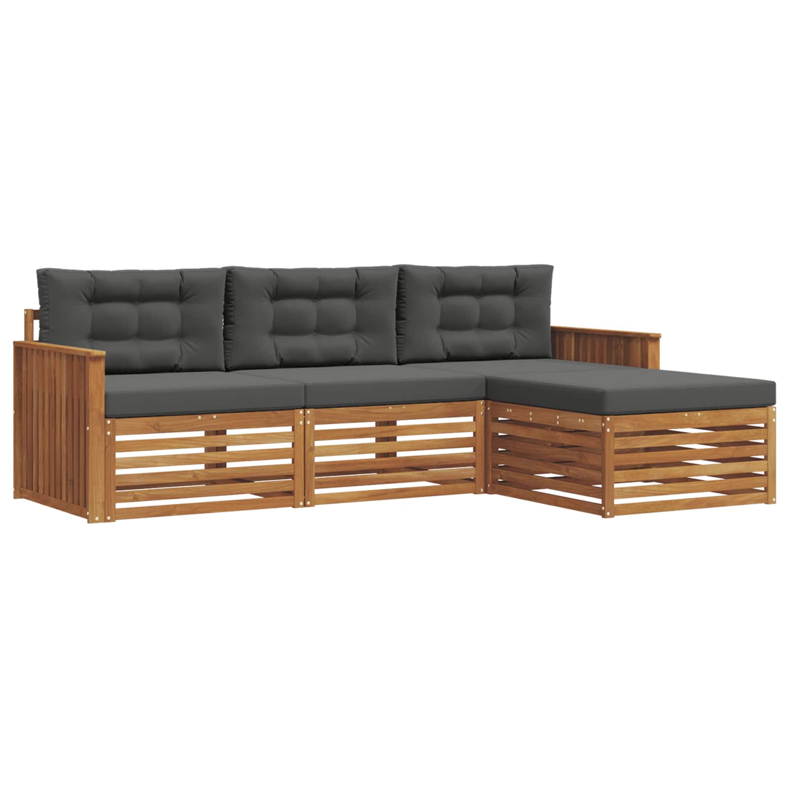 Set vanjskih sofa Prirodna i antracit 249,5 x 162,5 x 73 cm