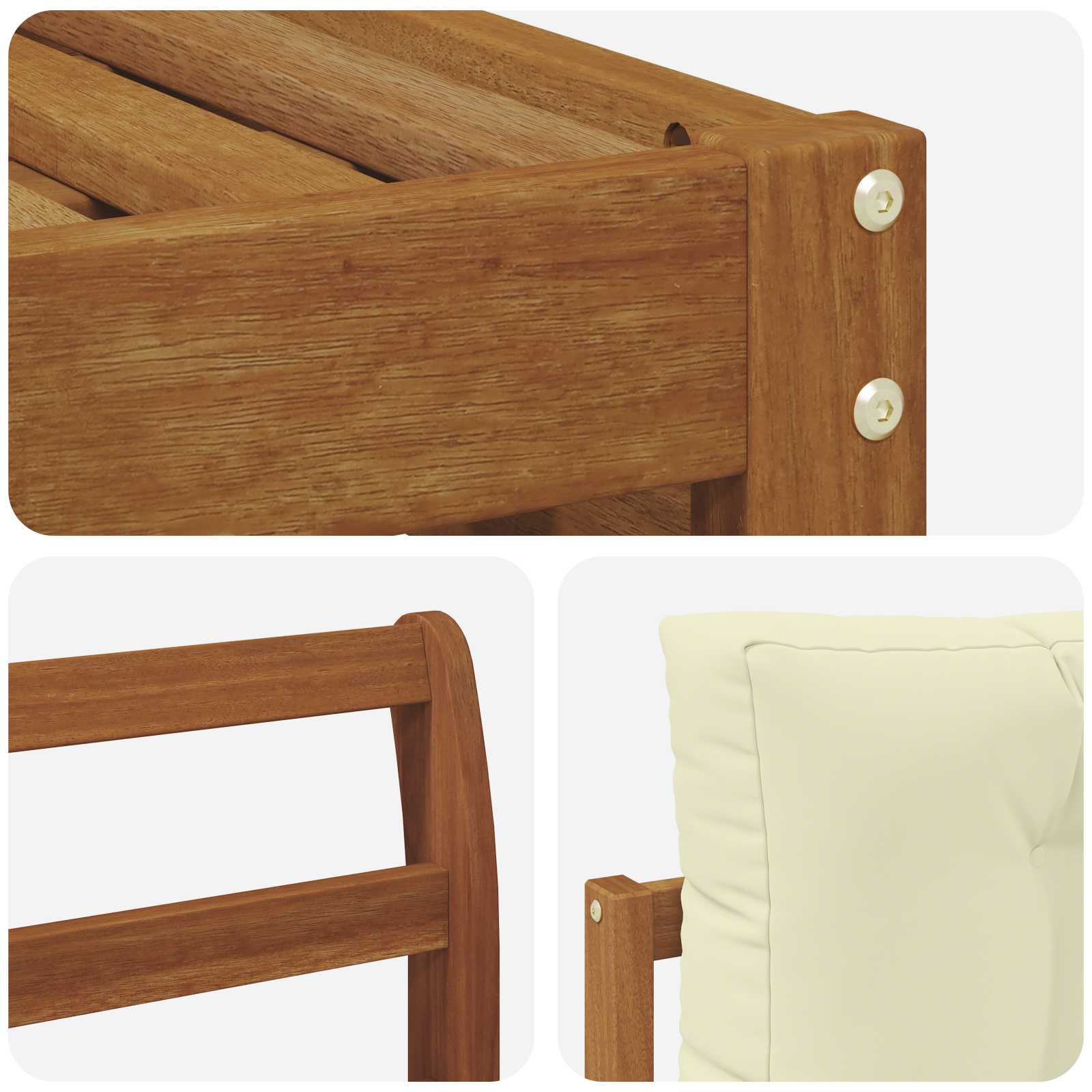 Set vanjskih sofa Prirodna i krem 254 x 162,5 x 73 cm