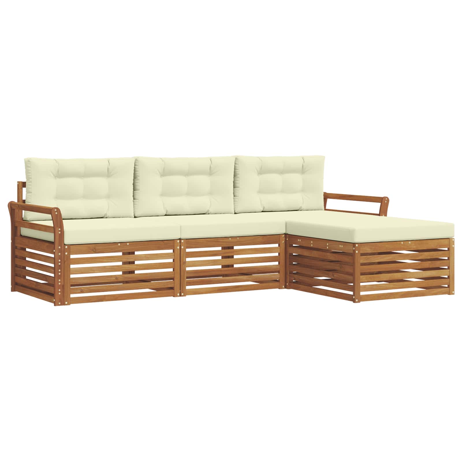 Set vanjskih sofa Prirodna i krem 254 x 162,5 x 73 cm