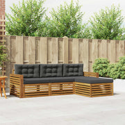 Set vanjskih sofa Prirodna i antracit 257,5 x 162,5 x 73 cm