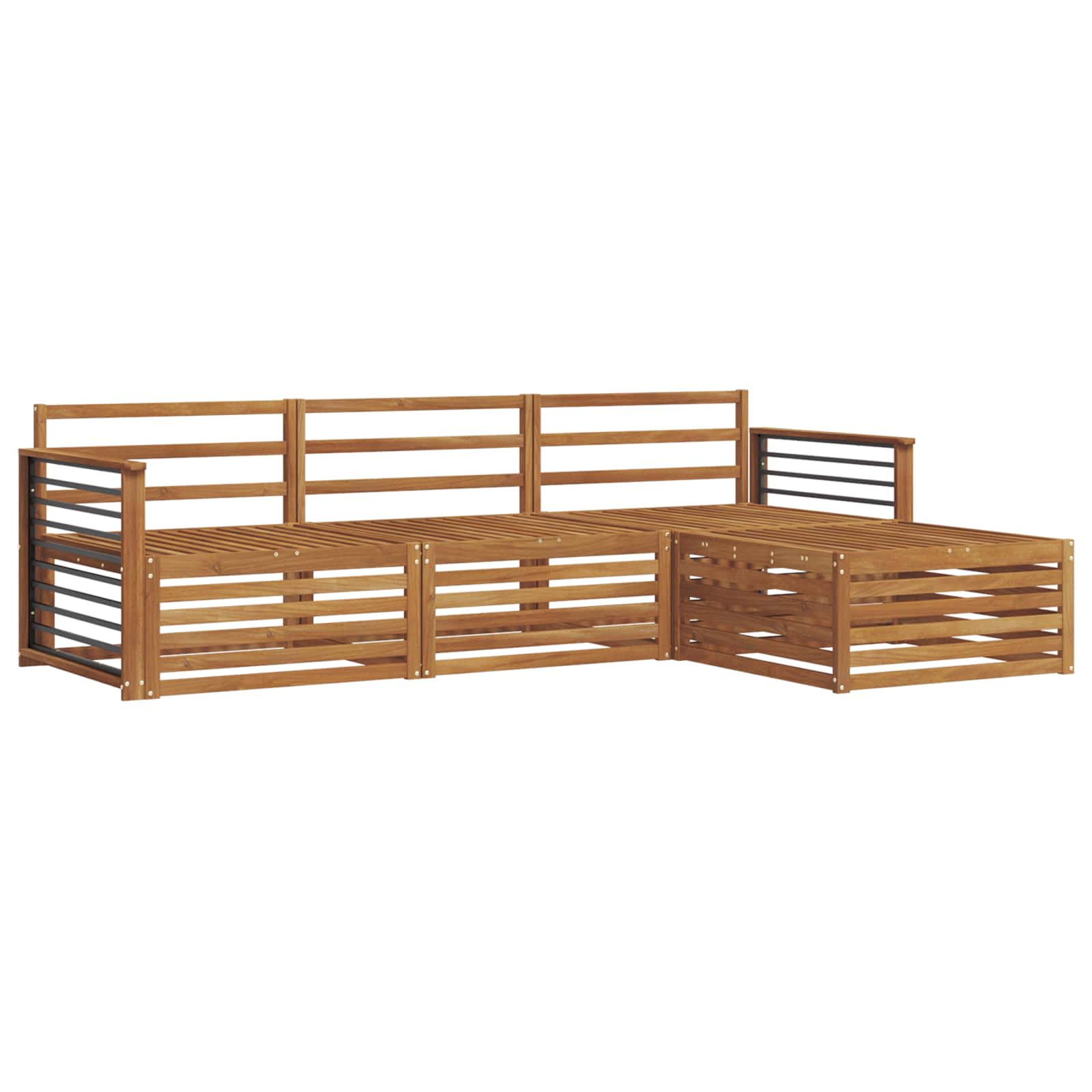 Set vanjskih sofa 4 kom. Prirodna Čvrsto drvo akacije