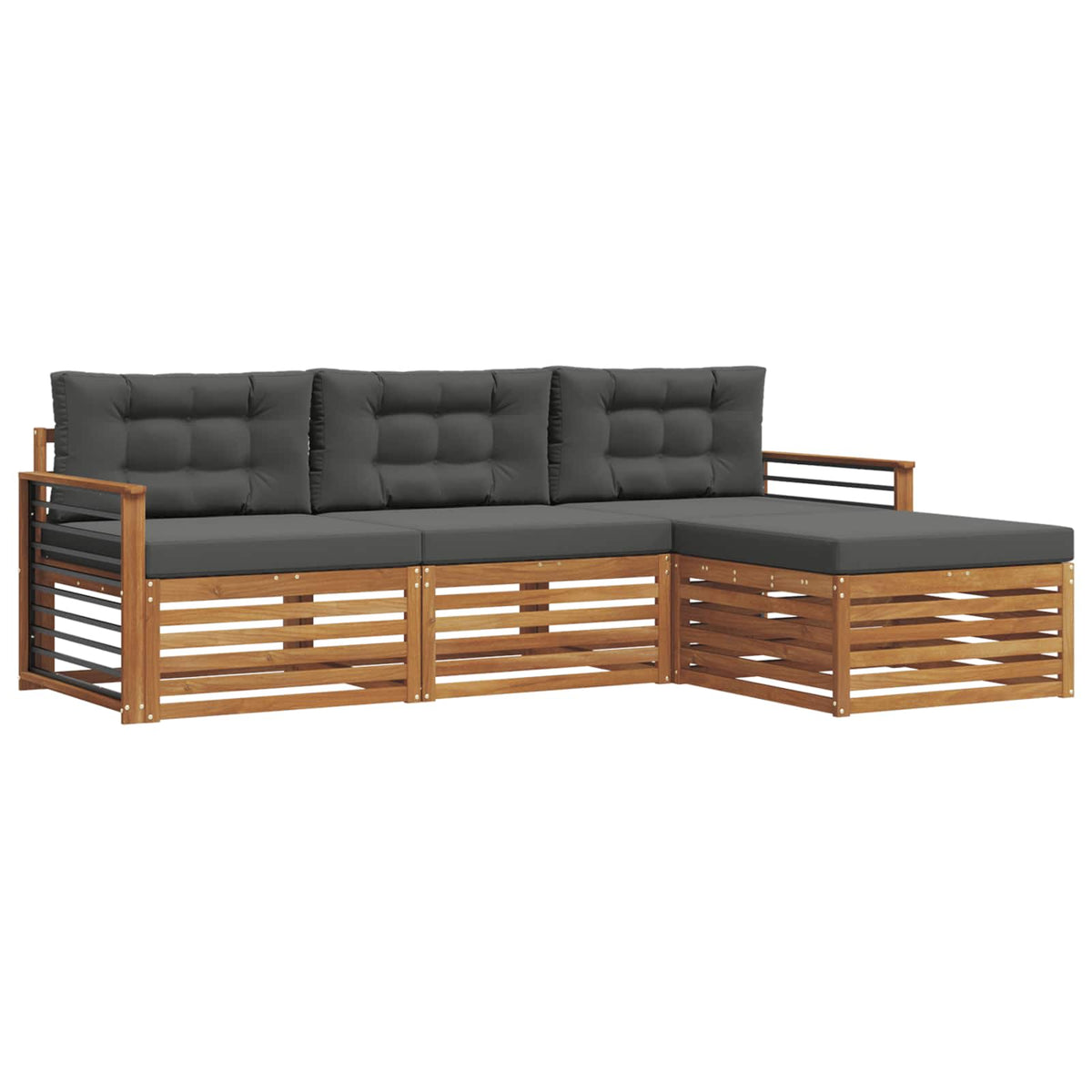 Set vanjskih sofa 4 kom. Prirodna i antracit