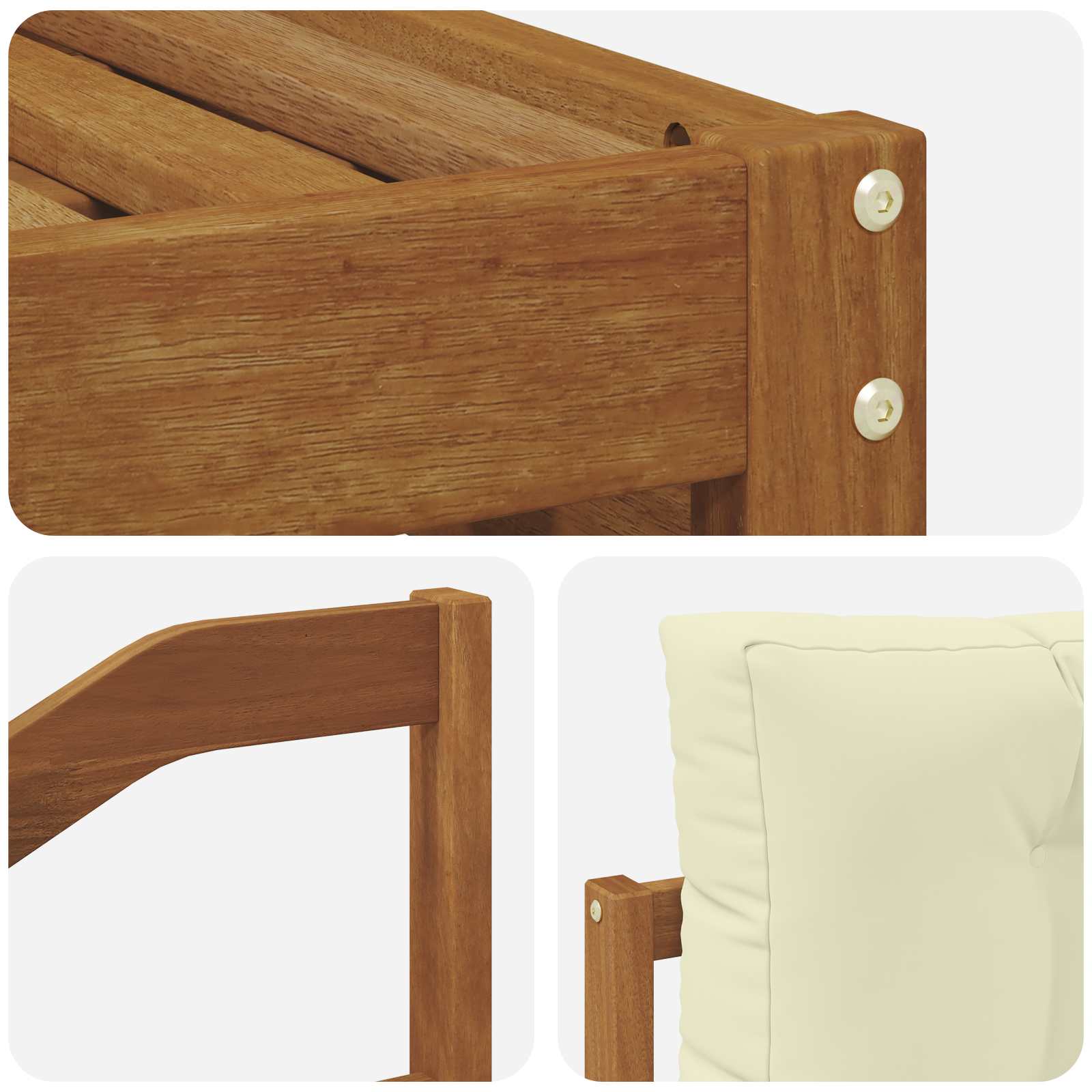 Set vanjskih sofa Prirodna i krem 245,5 x 162,5 x 73 cm