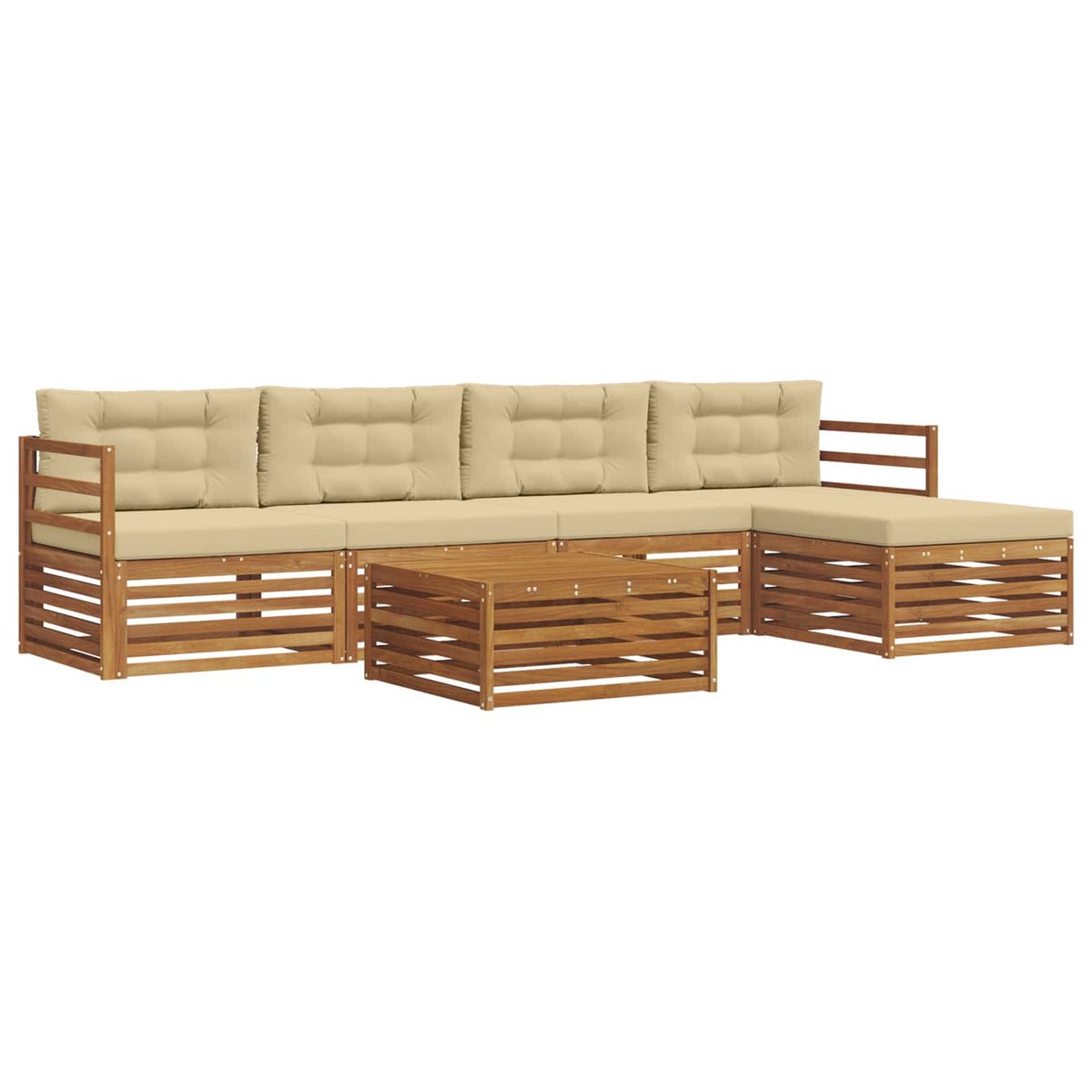 Set vanjskih sofa 6 kom. Prirodna i bež