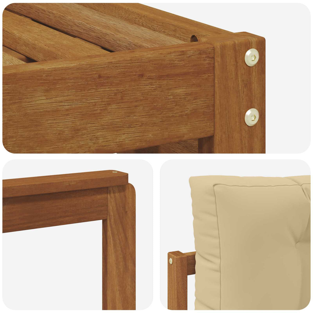 Set vanjskih sofa 6 kom. Prirodna i bež