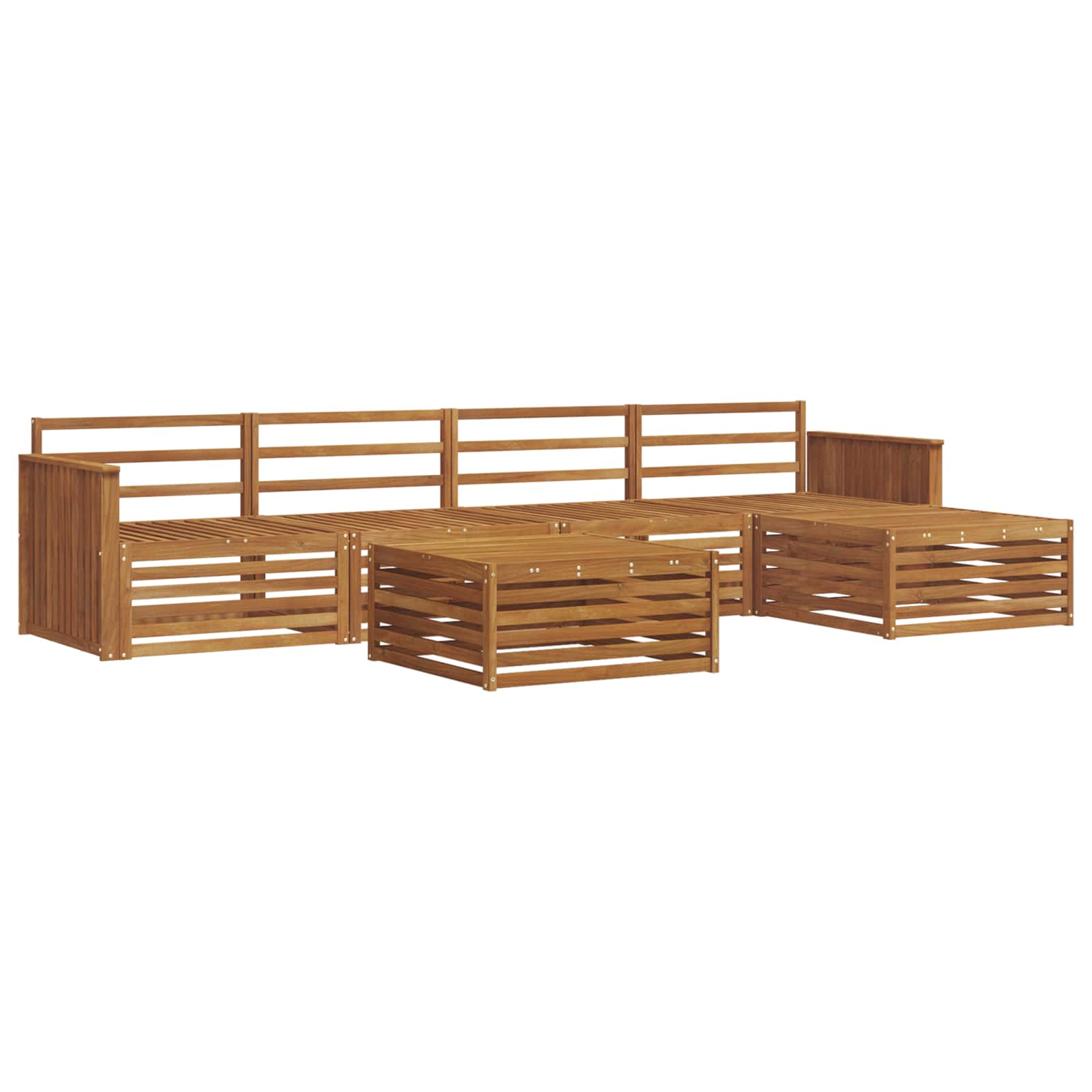 Set vanjskih sofa 6 kom. Prirodna Čvrsto drvo akacije