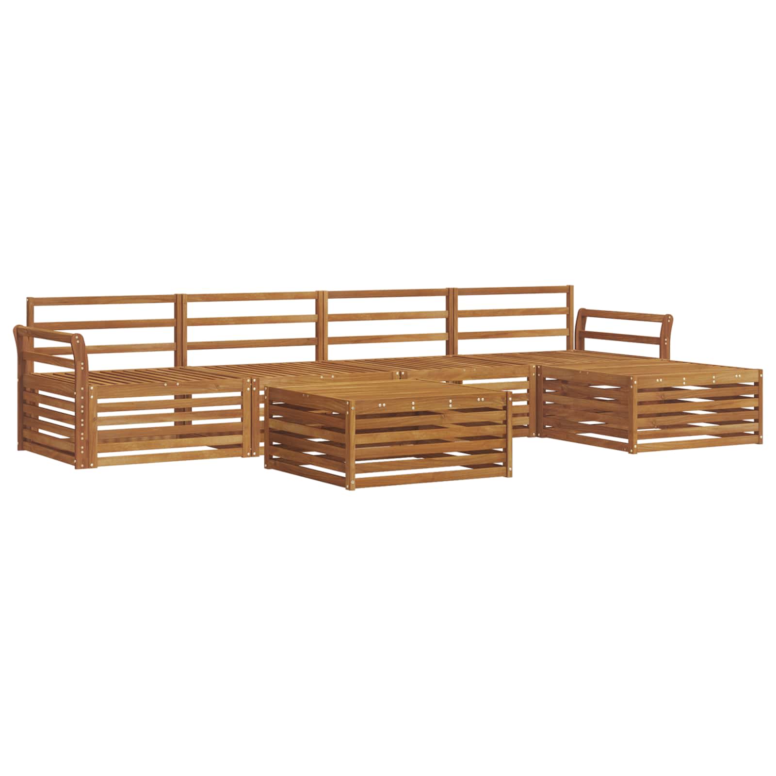 Set vanjskih sofa 6 kom. Prirodna Čvrsto drvo akacije