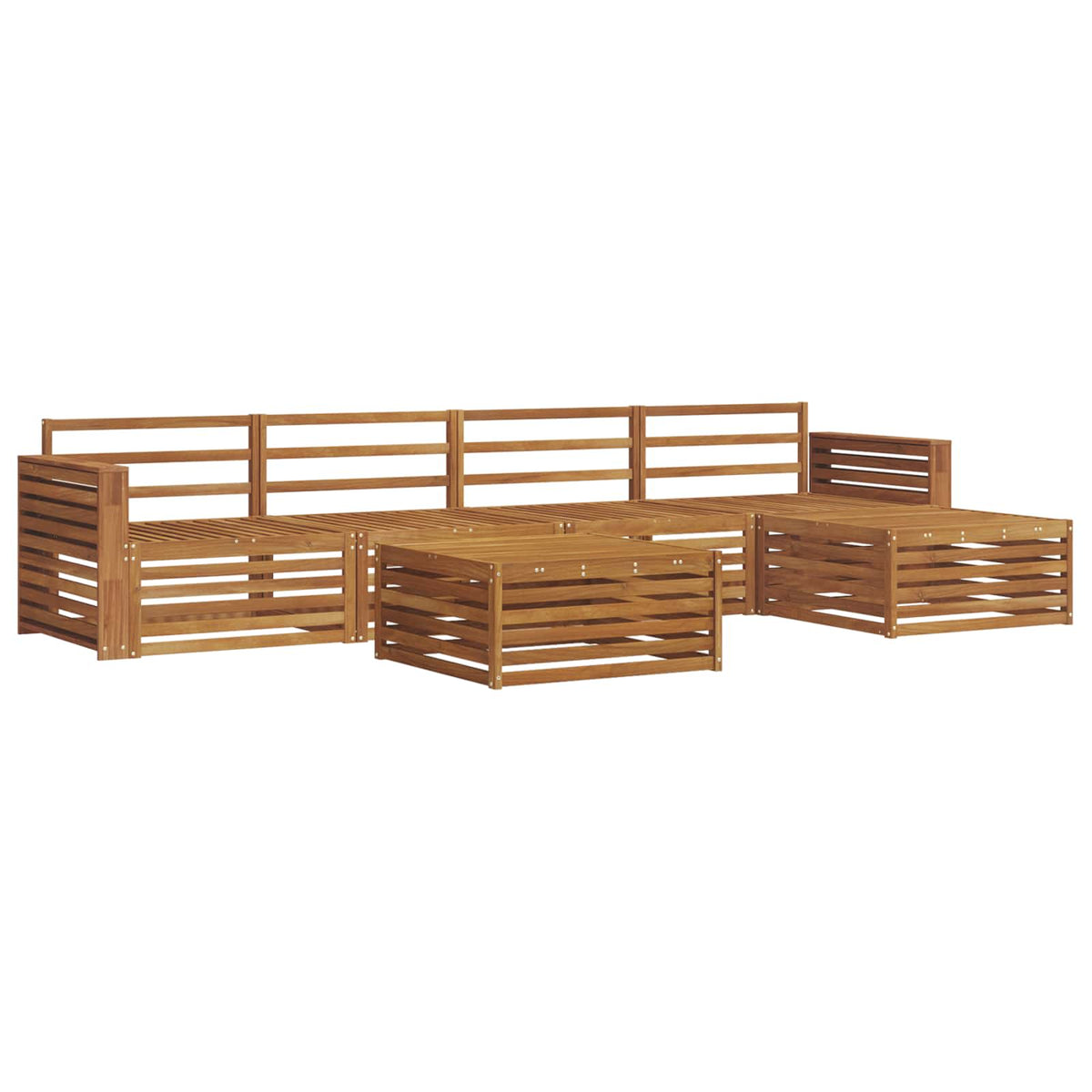 Set vanjskih sofa 6 kom. Prirodna Čvrsto drvo akacije