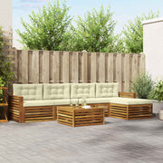 Set vanjskih sofa 6 kom. Prirodna i krem