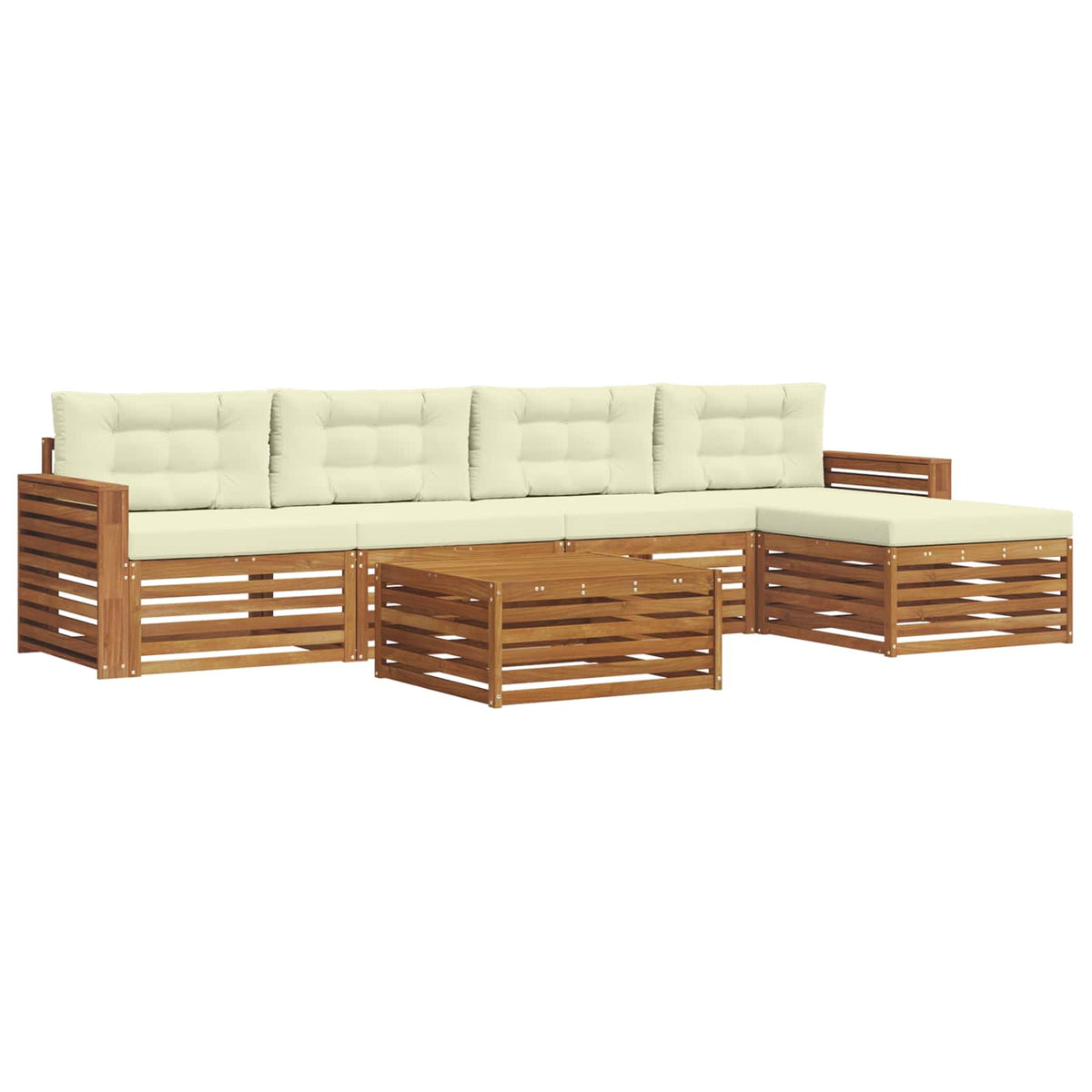 Set vanjskih sofa 6 kom. Prirodna i krem