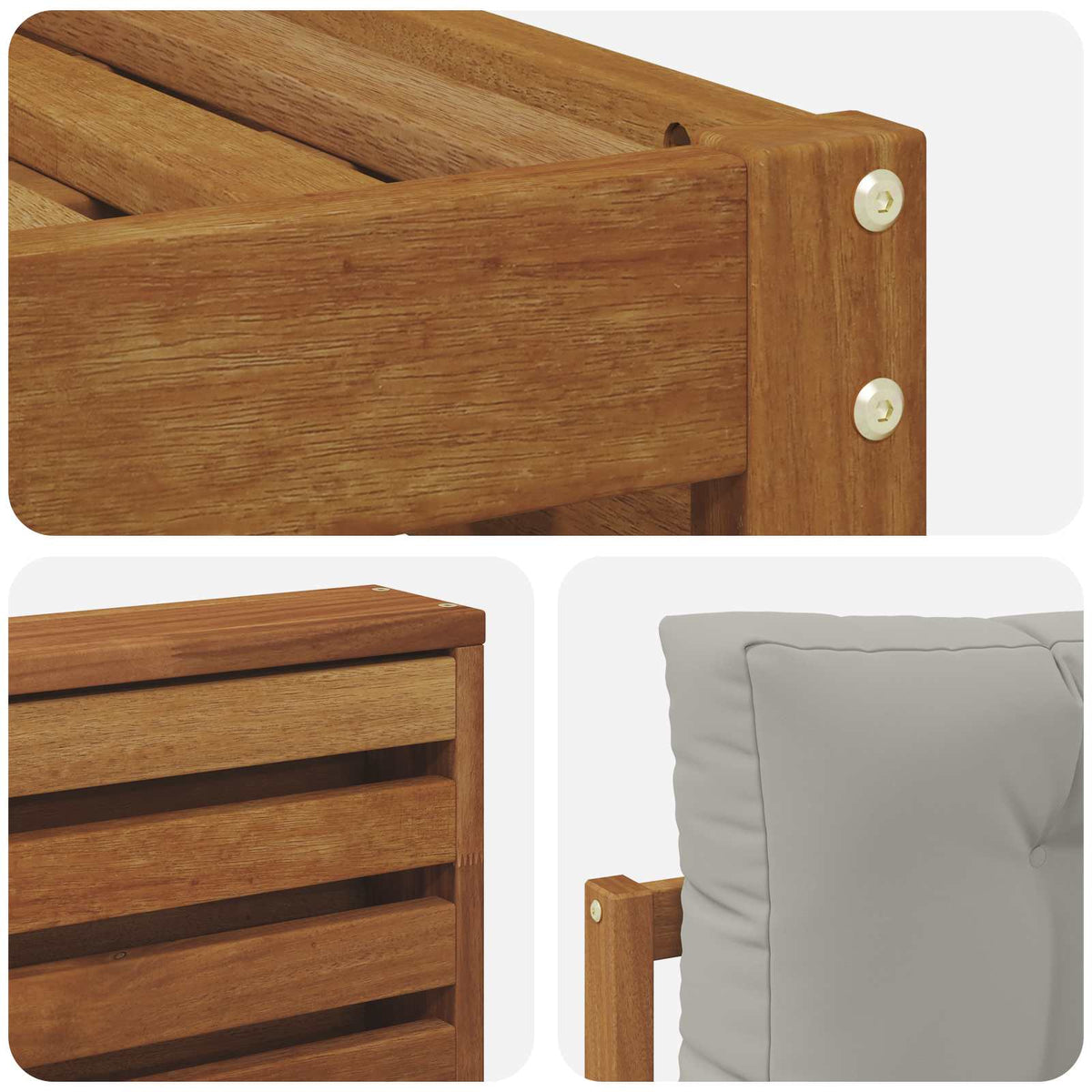 Set vanjskih sofa 6 kom. Prirodna i svijetlo siva
