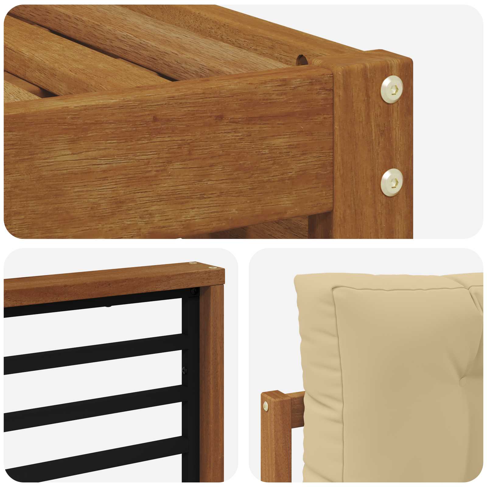 Set vanjskih sofa 6 kom. Prirodna i bež