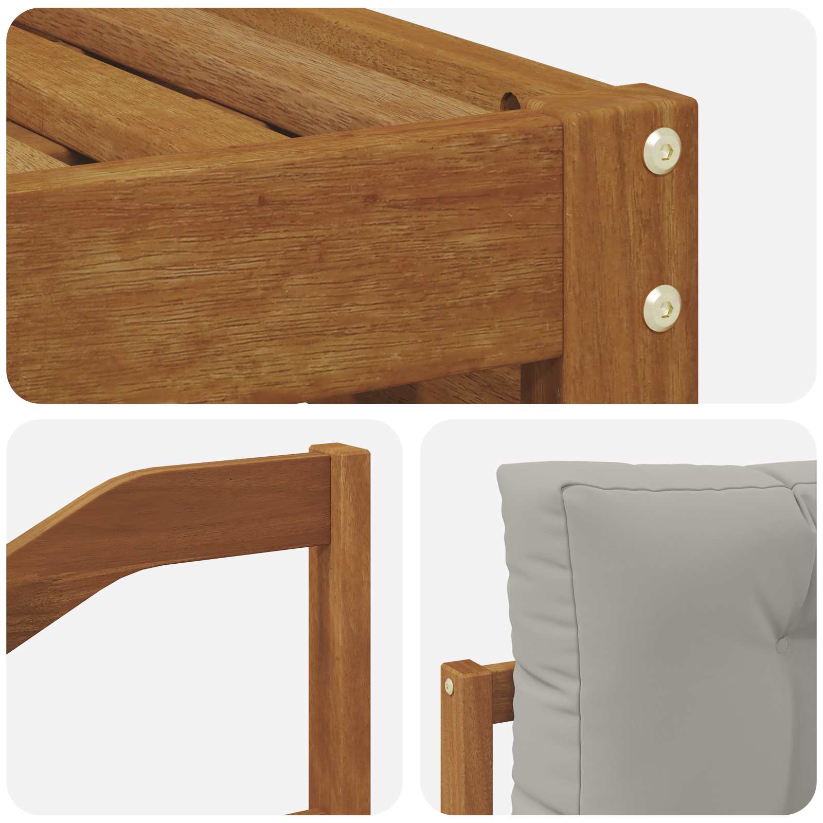 Set vanjskih sofa 6 kom. Prirodna i svijetlo siva