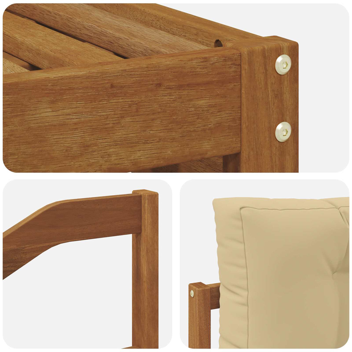 Set vanjskih sofa 6 kom. Prirodna i bež