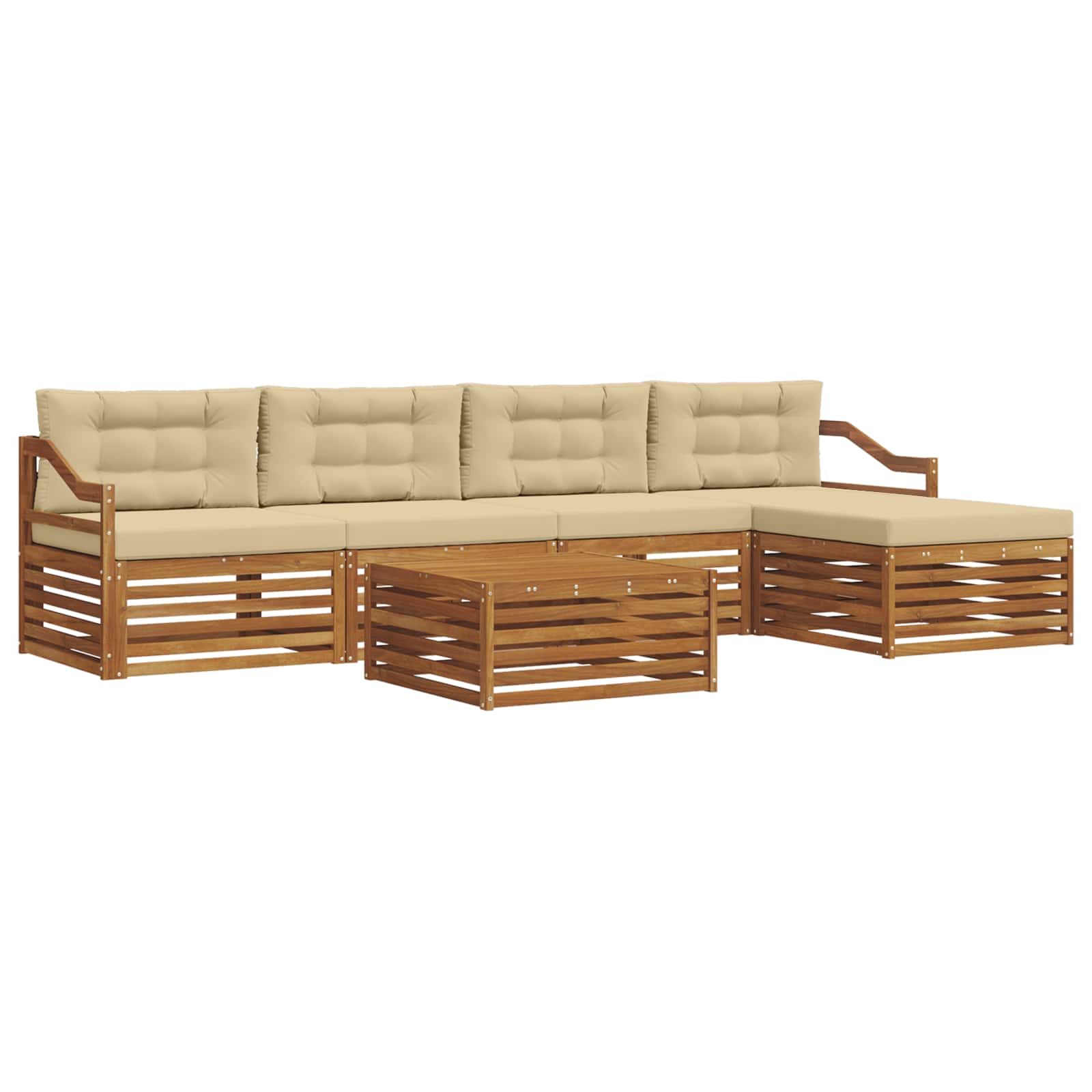 Set vanjskih sofa 6 kom. Prirodna i bež