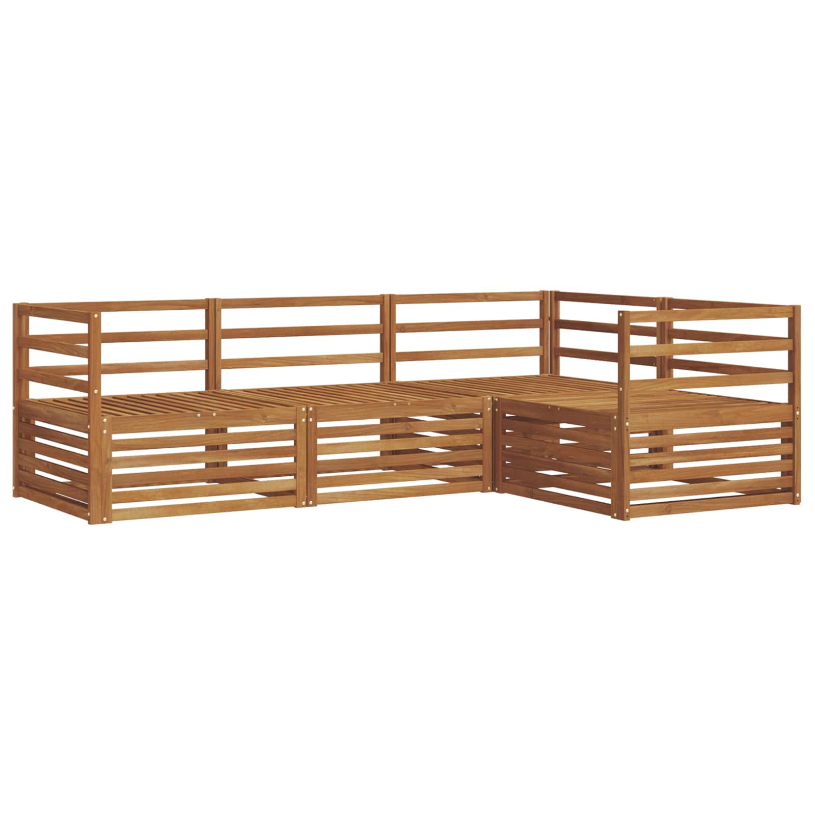 Set vanjskih sofa 4 pcs Prirodna Čvrsto drvo akacije