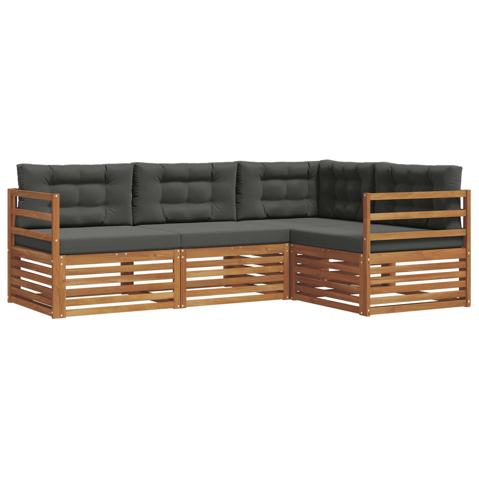 Set vanjskih sofa s jastukom 4 pcs Prirodna i antracit