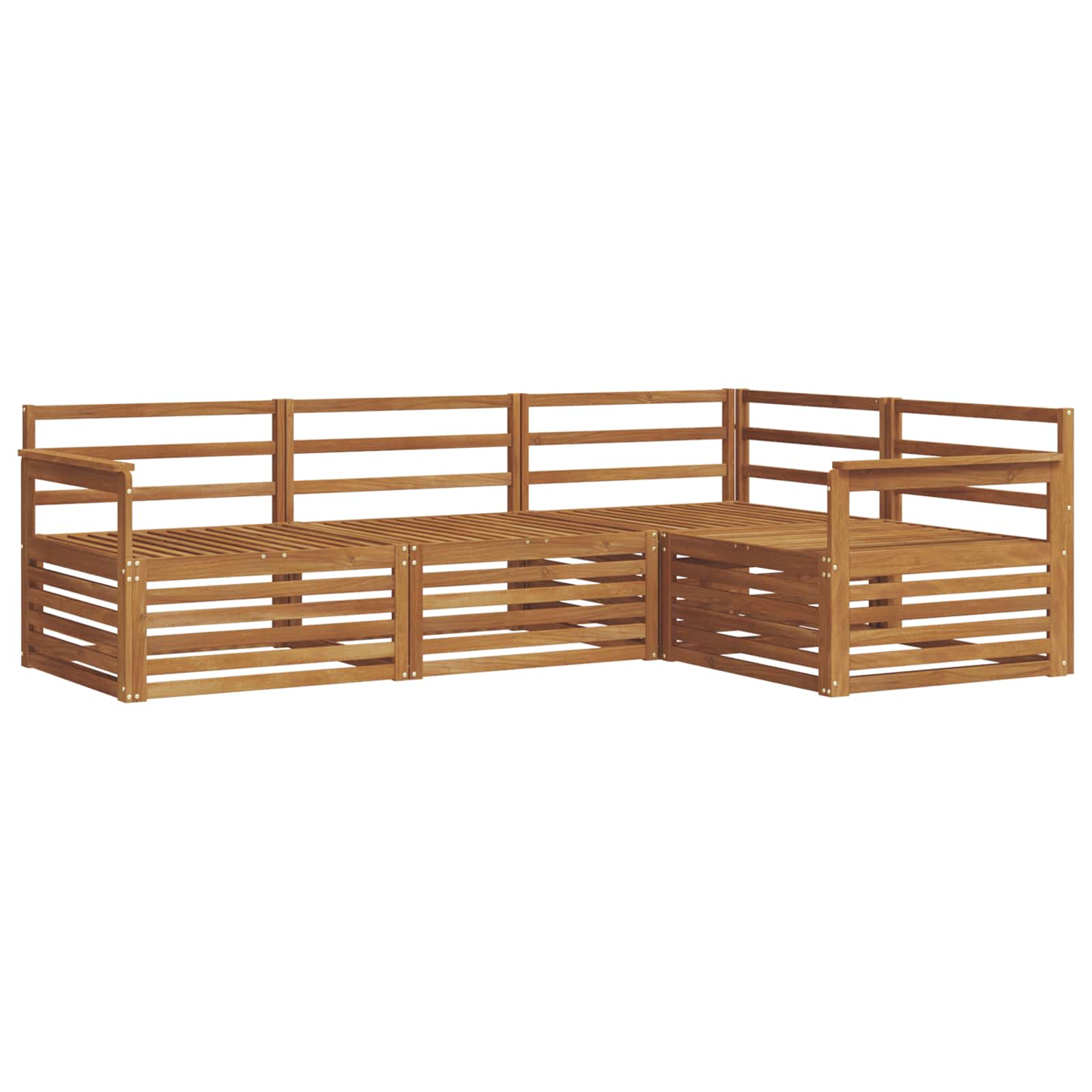 Set vanjskih sofa 4 pcs Prirodna Čvrsto drvo akacije