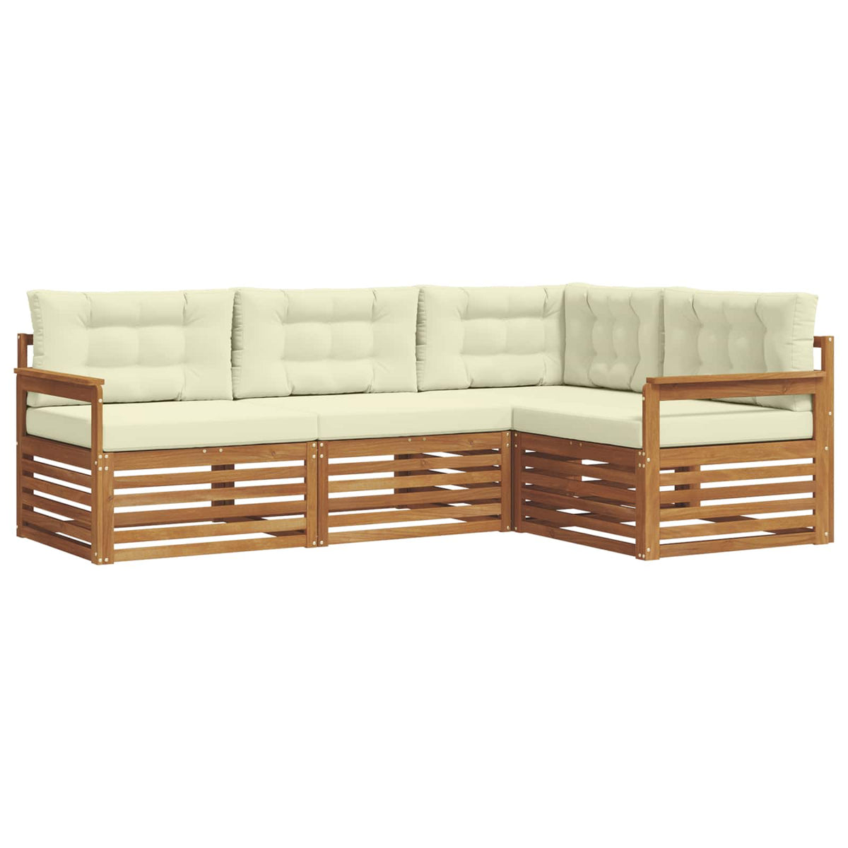Set vanjskih sofa 4 kom. Prirodna i krem