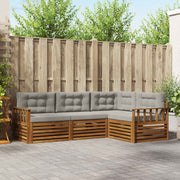 Set vanjskih sofa 4 kom. Prirodna i svijetlo siva