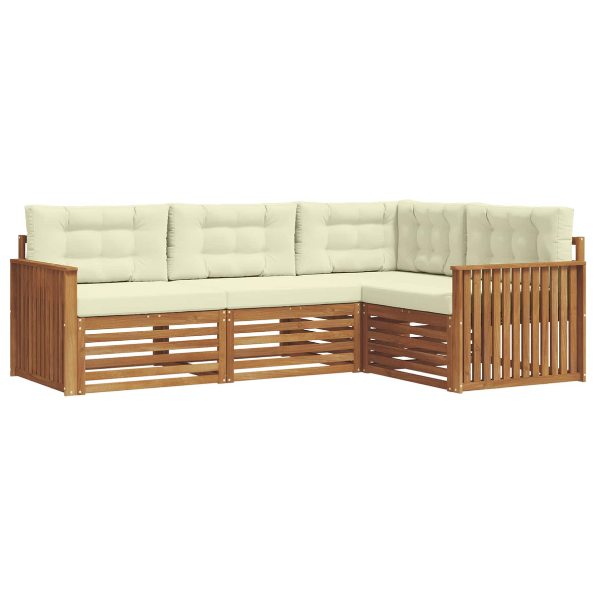 Set vanjskih sofa 4 kom. Prirodna i krem