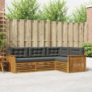 Set vanjskih sofa 4 kom. Prirodna i antracit