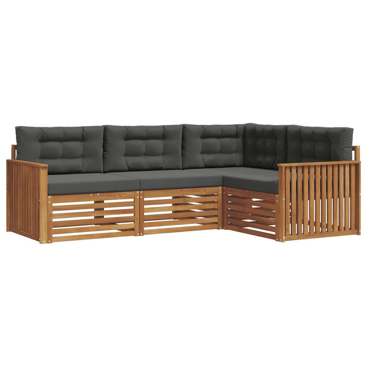 Set vanjskih sofa 4 kom. Prirodna i antracit