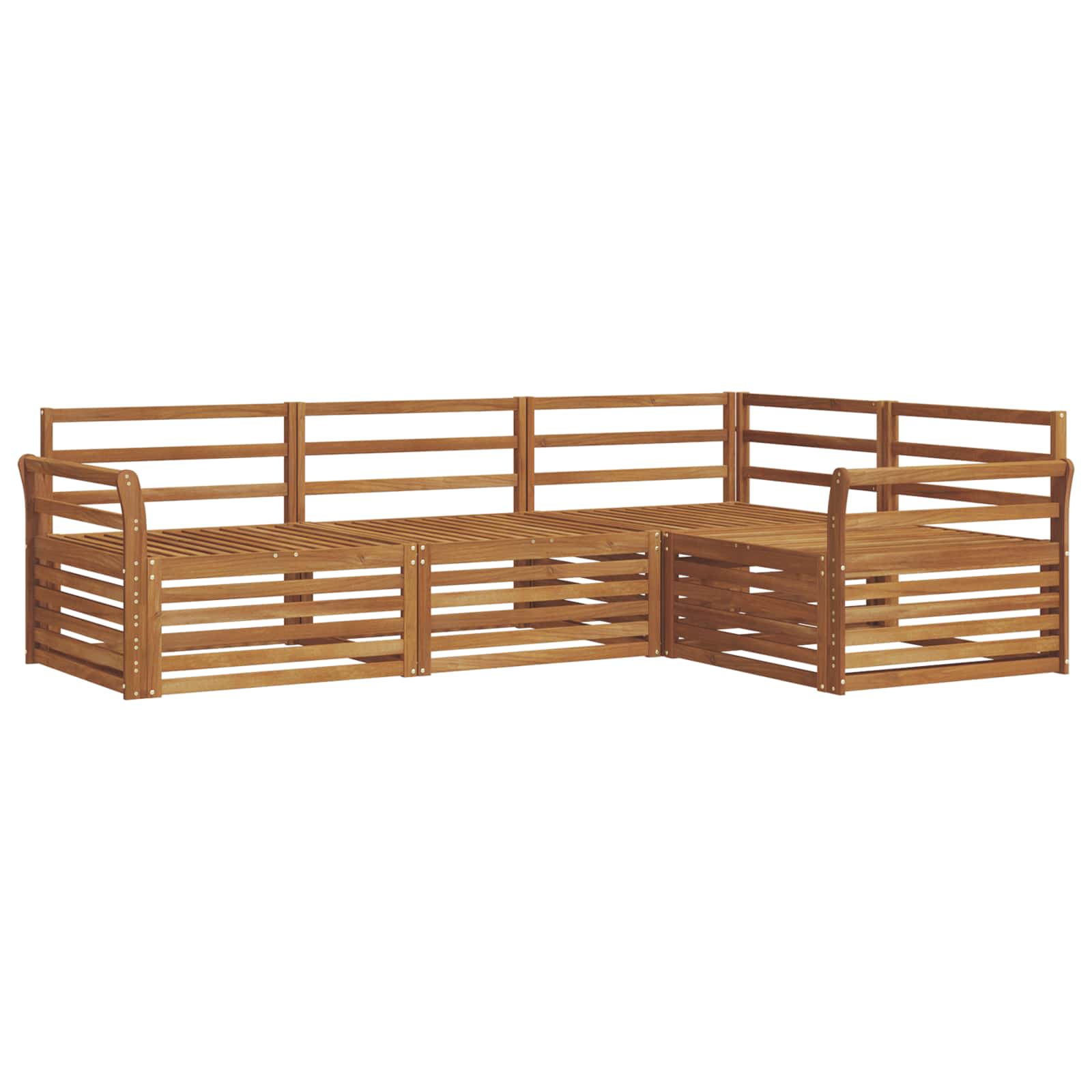 Set vanjskih sofa 4 pcs Prirodna Čvrsto drvo akacije