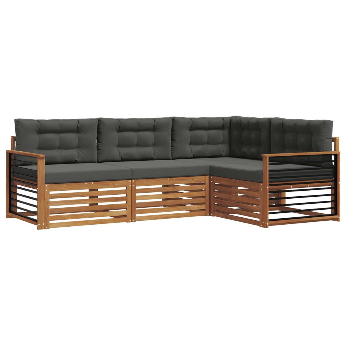 Set vanjskih sofa 4 kom. Prirodna i antracit